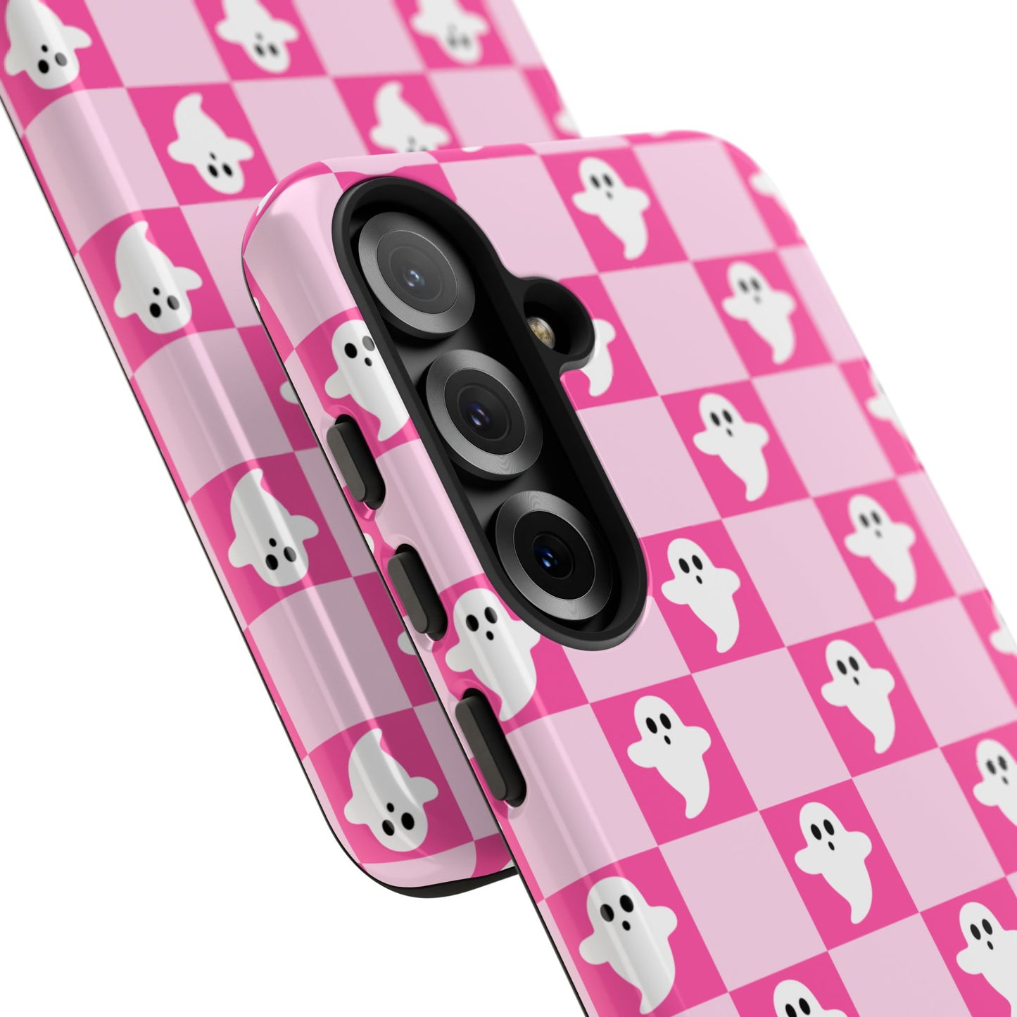 Pink Checker Ghost Samsung Case - Regular