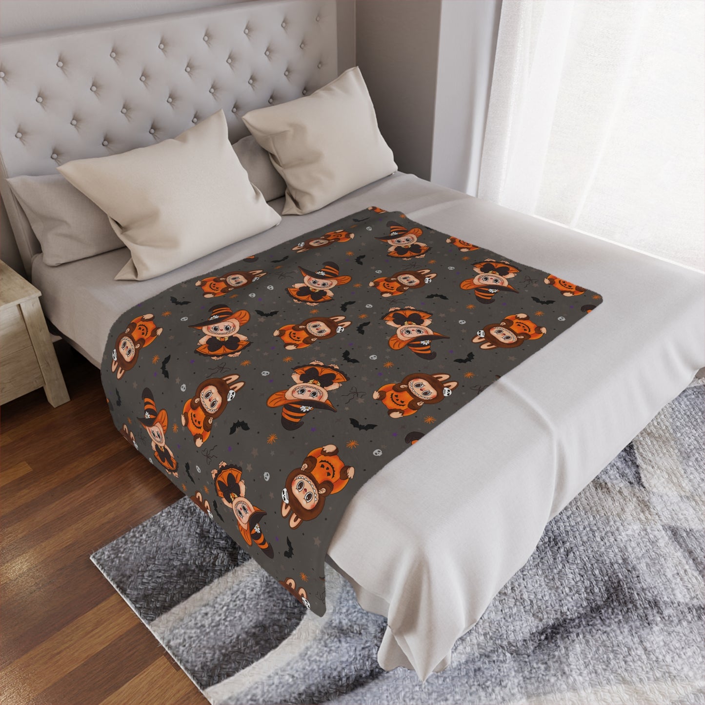 Labubu Halloween Minky Polyester Blanket