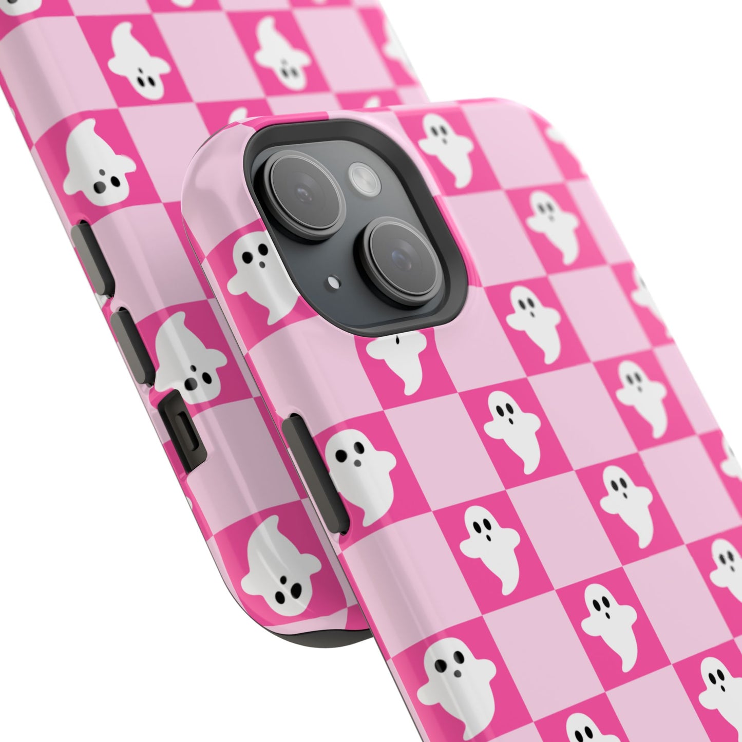 Pink Checker Ghost iPhone Case - MagSafe