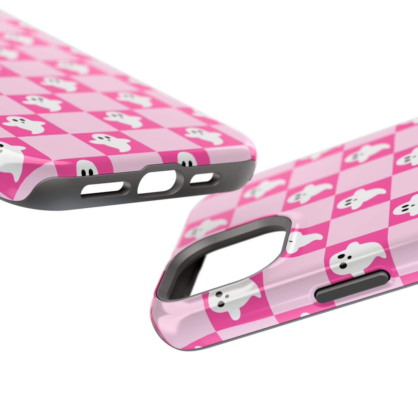 Pink Checker Ghost iPhone Case - MagSafe