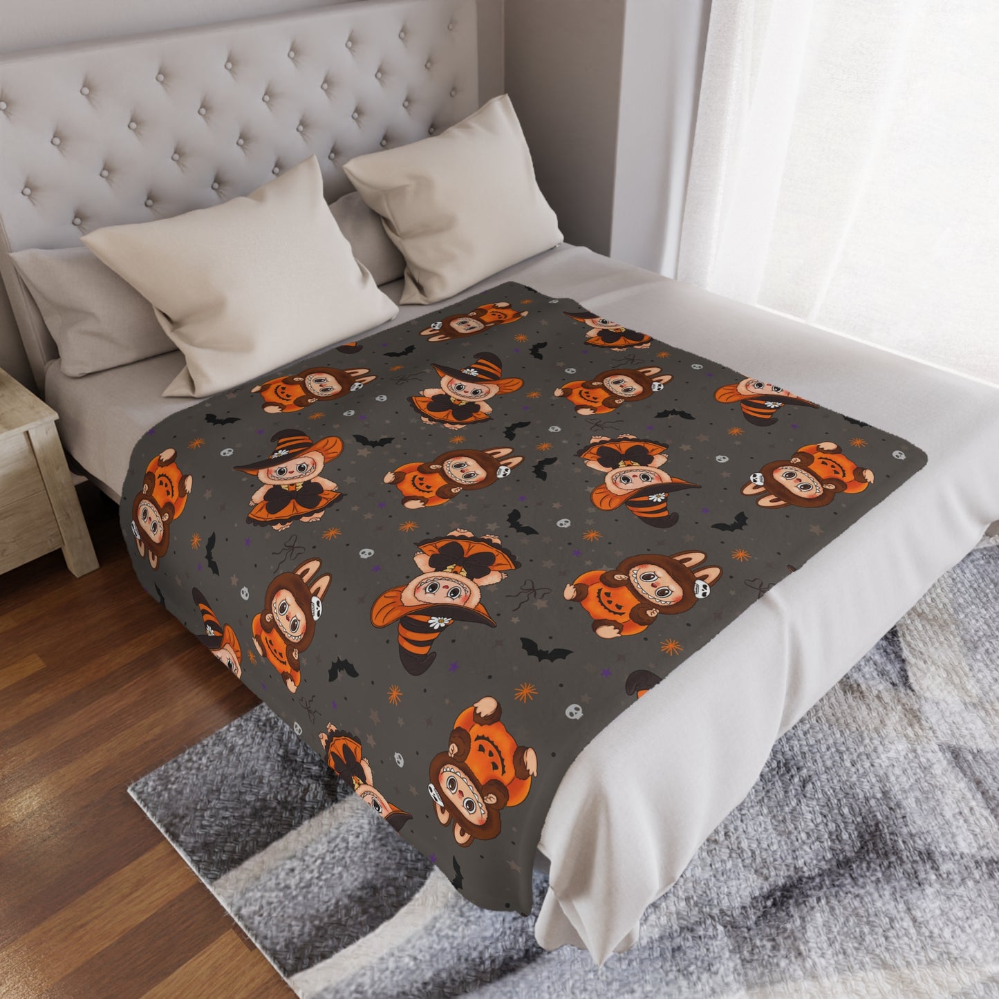 Labubu Halloween Minky Polyester Blanket