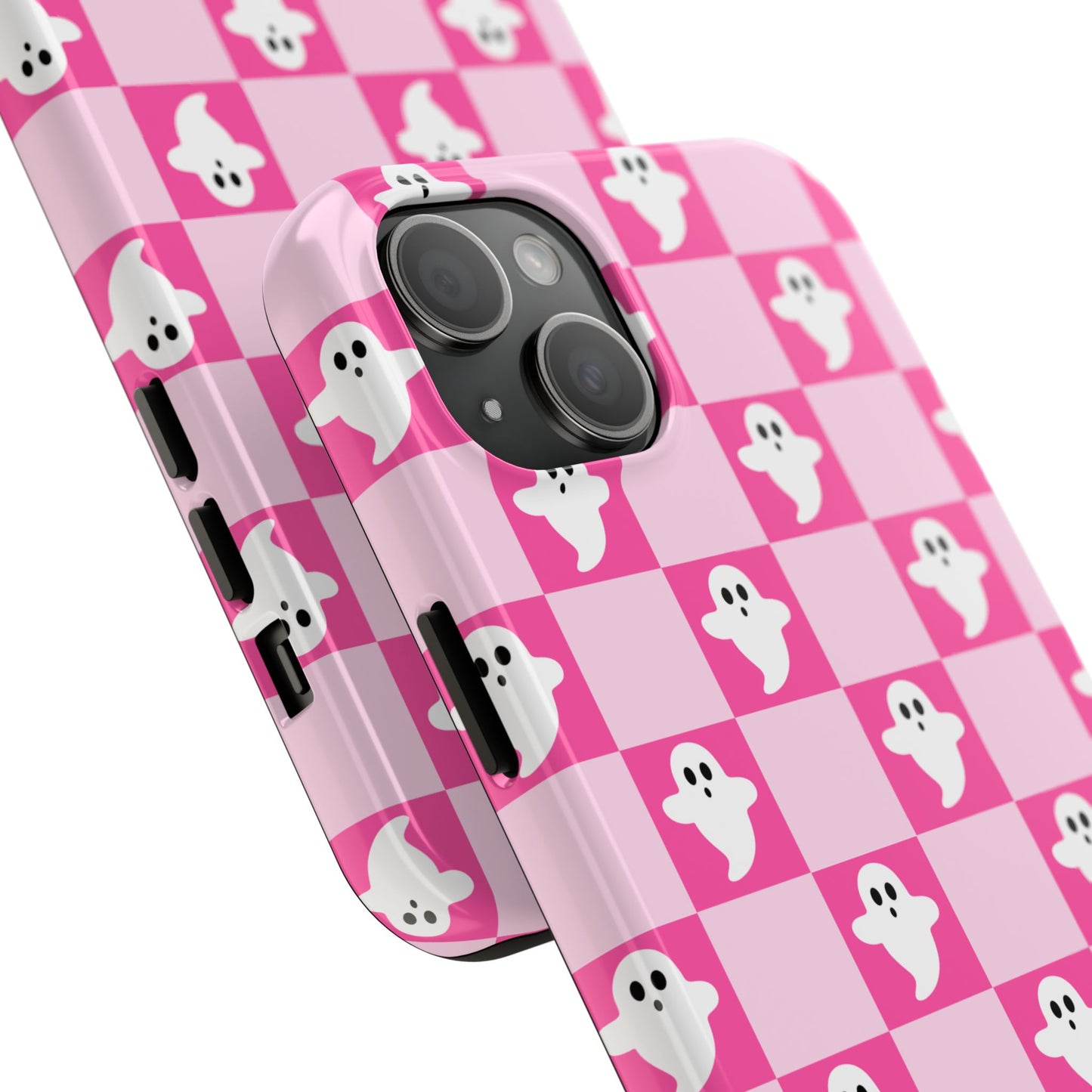 Pink Checker Ghost iPhone Case - Regular