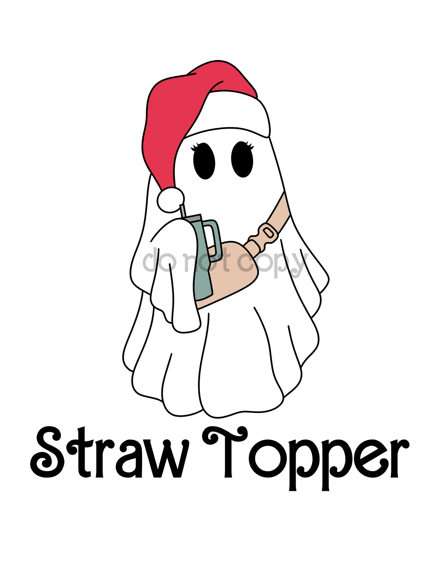 Boojee Ghost Christmas Straw Topper - 10mm