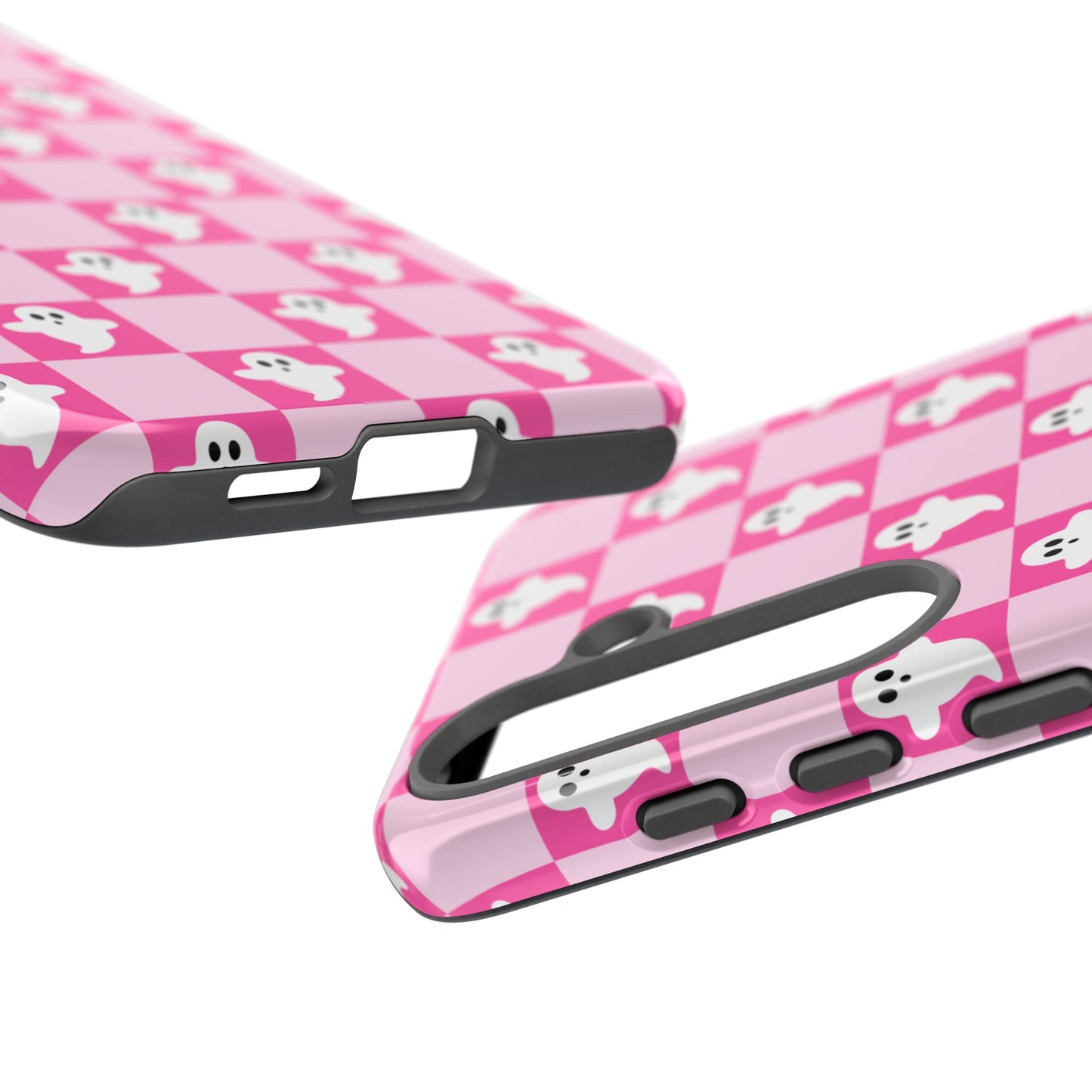 Pink Checker Ghost Samsung Case - Regular