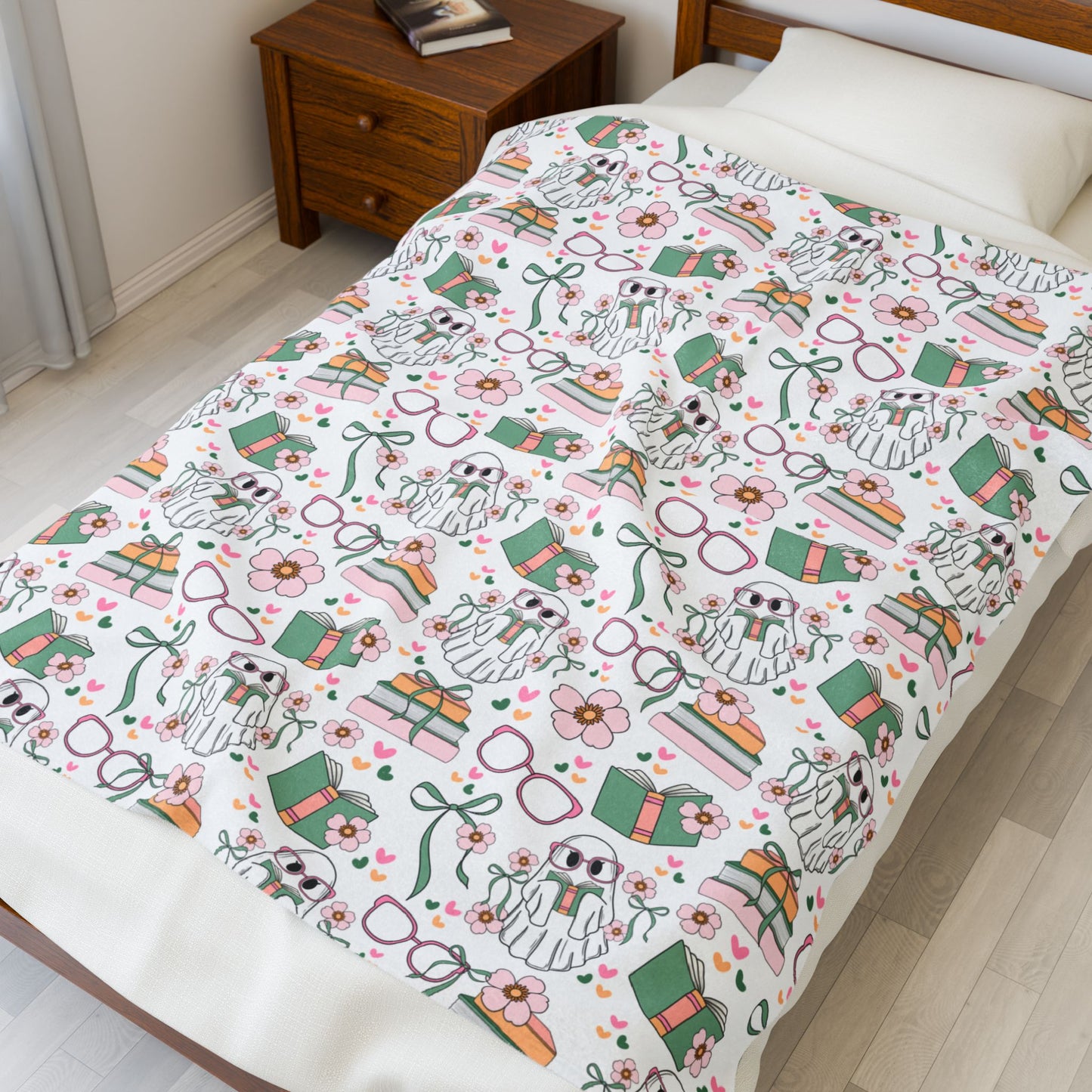 Bookish Ghost Plush Blanket