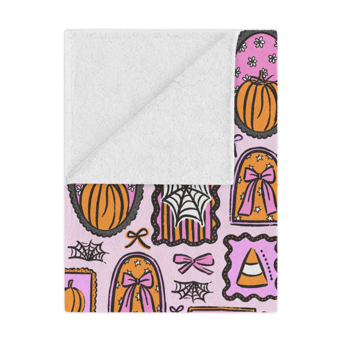 Spooky Halloween Frames Minky Polyester Blanket