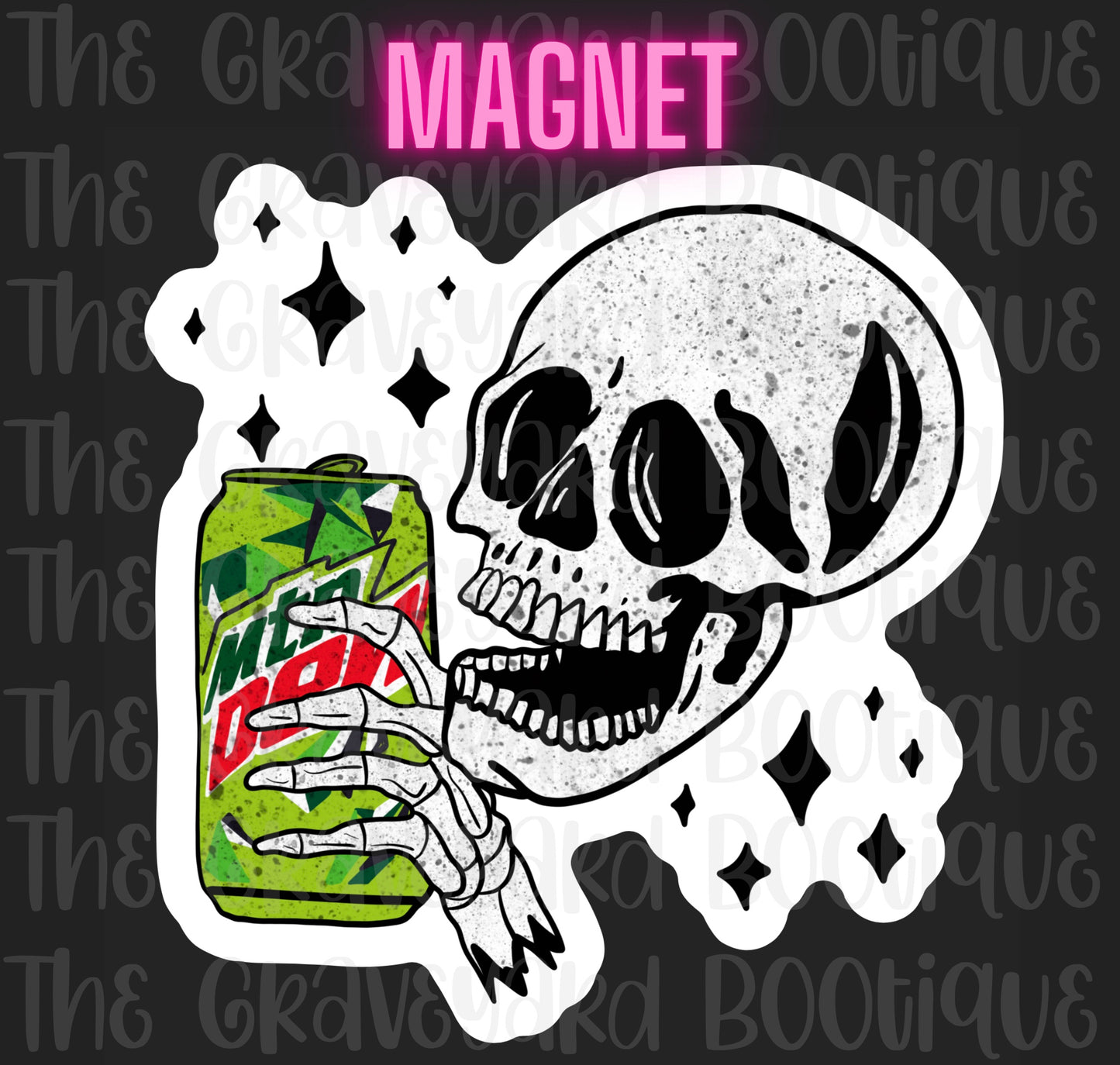 Skull Mountain Dew Magnet