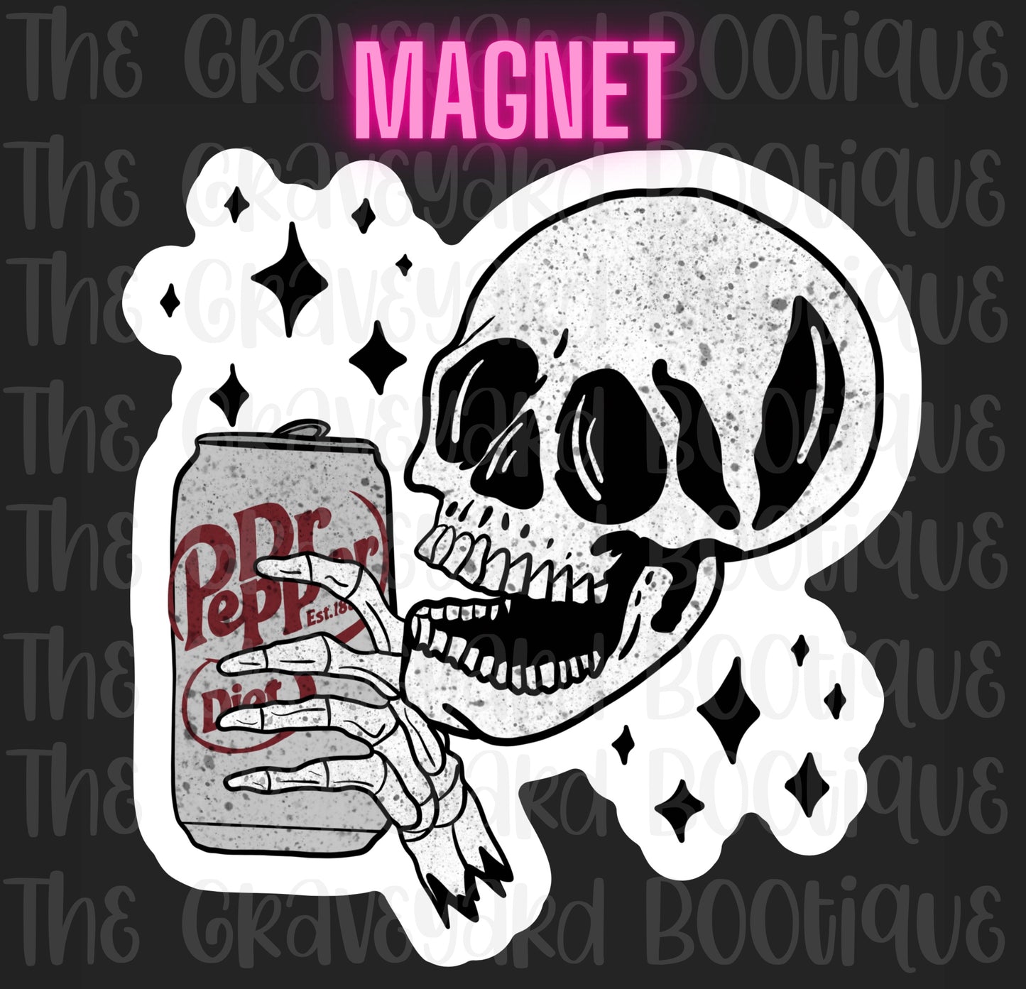 Skull Diet Dr Pepper Magnet
