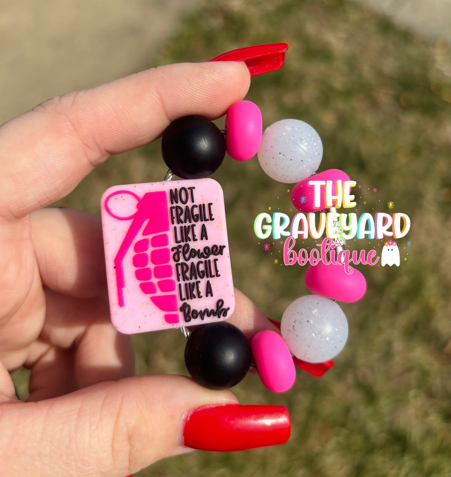 Not Fragile Like A Flower Fragile Like A Bomb Tumbler Charm