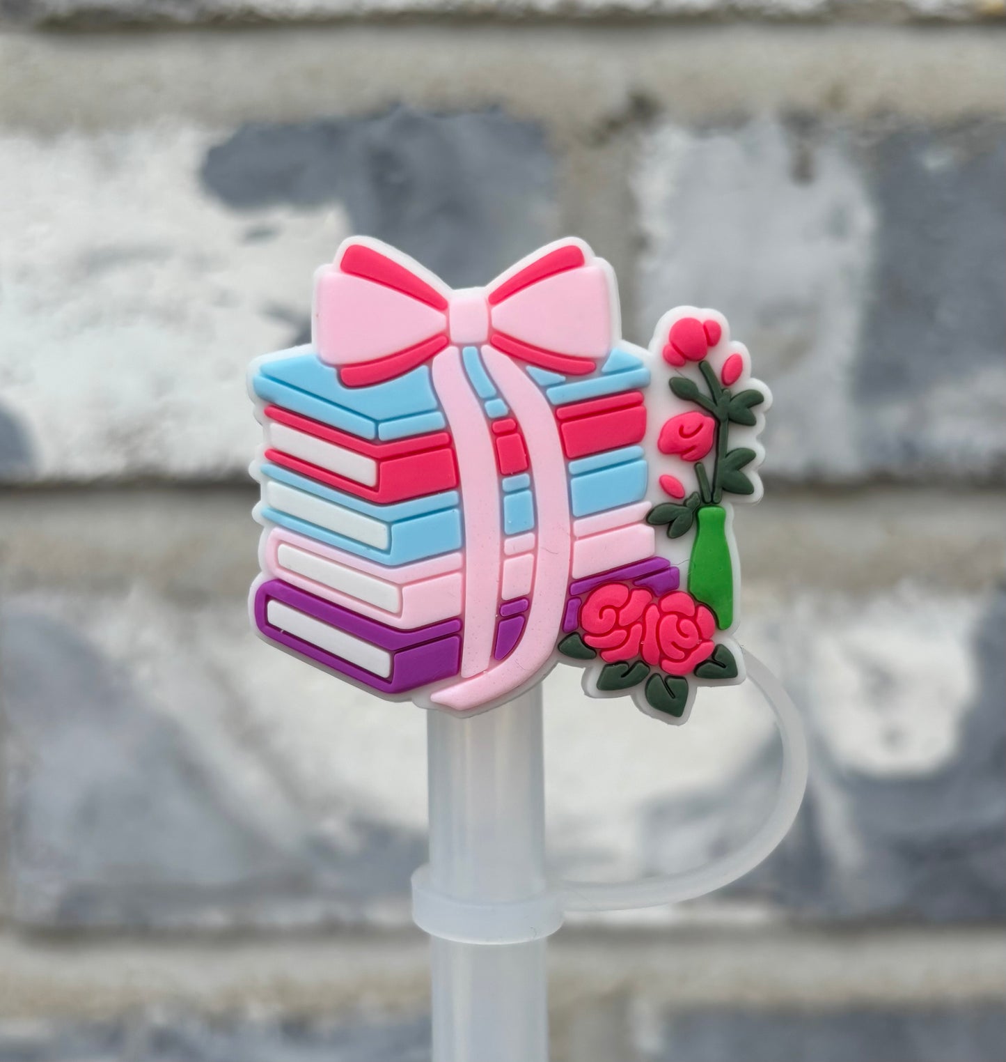 Books & Bow Straw Topper - 10mm
