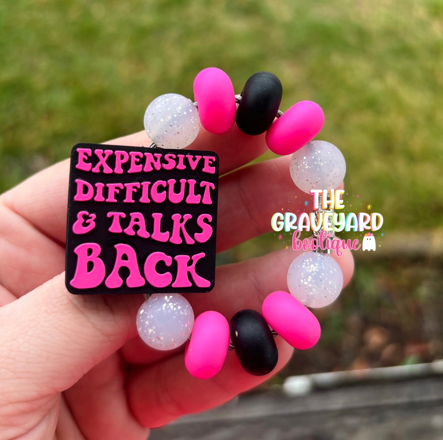 Expensive Difficult & Talks Back Tumbler Charm