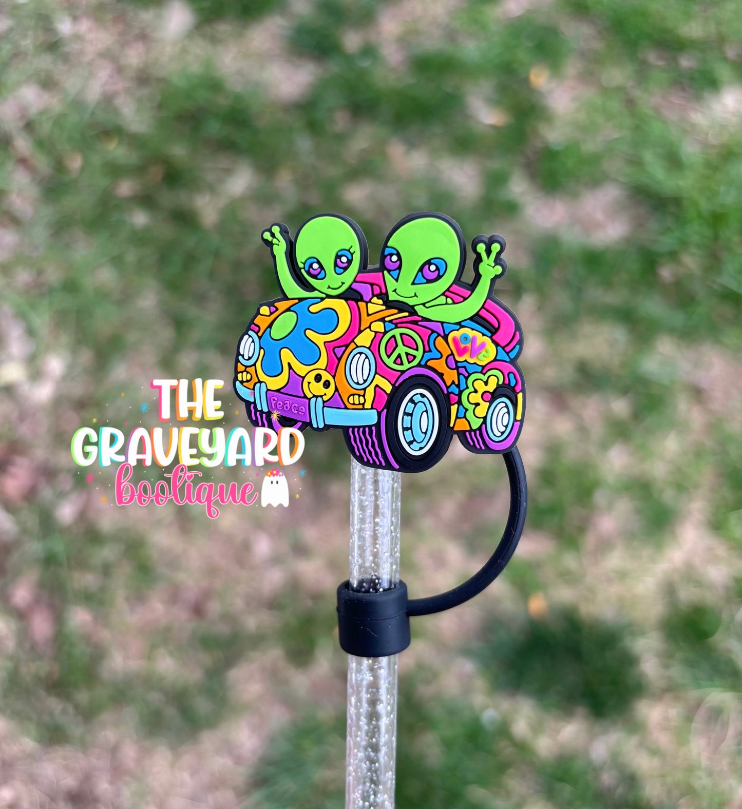 Lisa Frank Alien Straw Topper