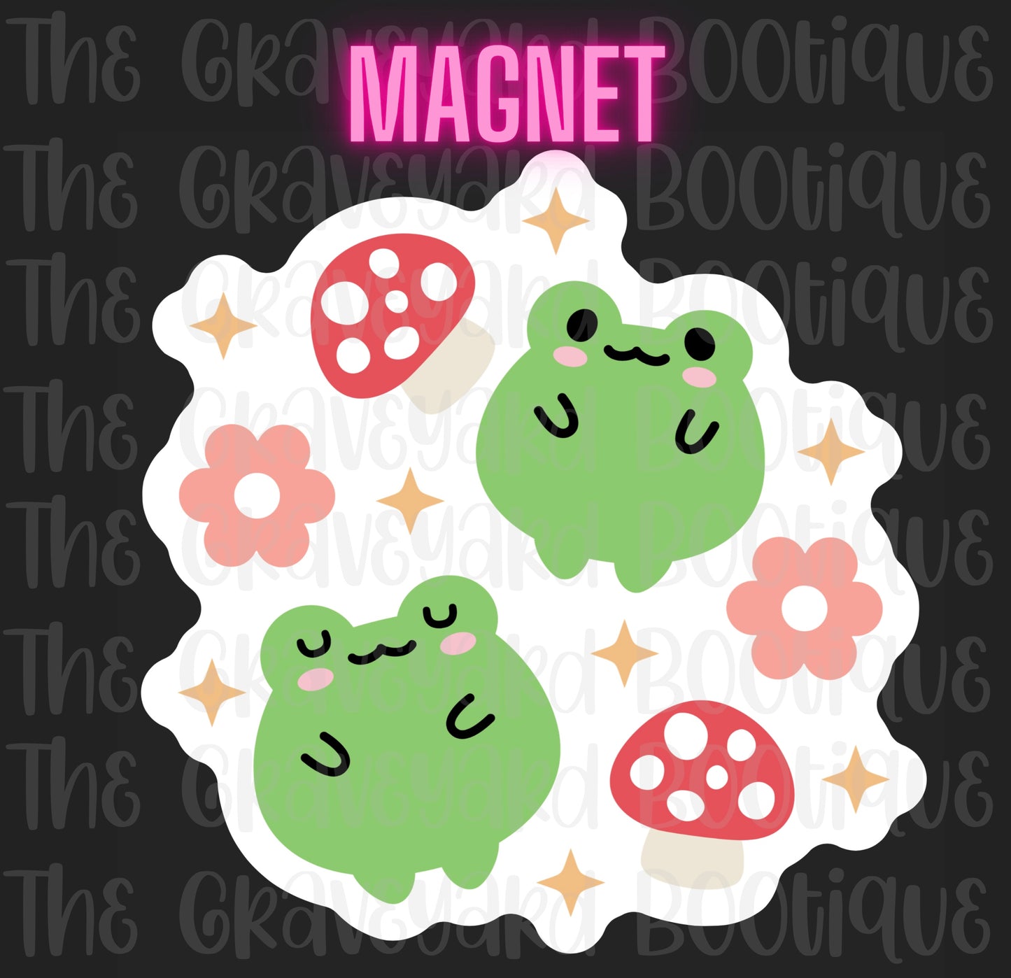 Mushrooms & Frogs Magnet