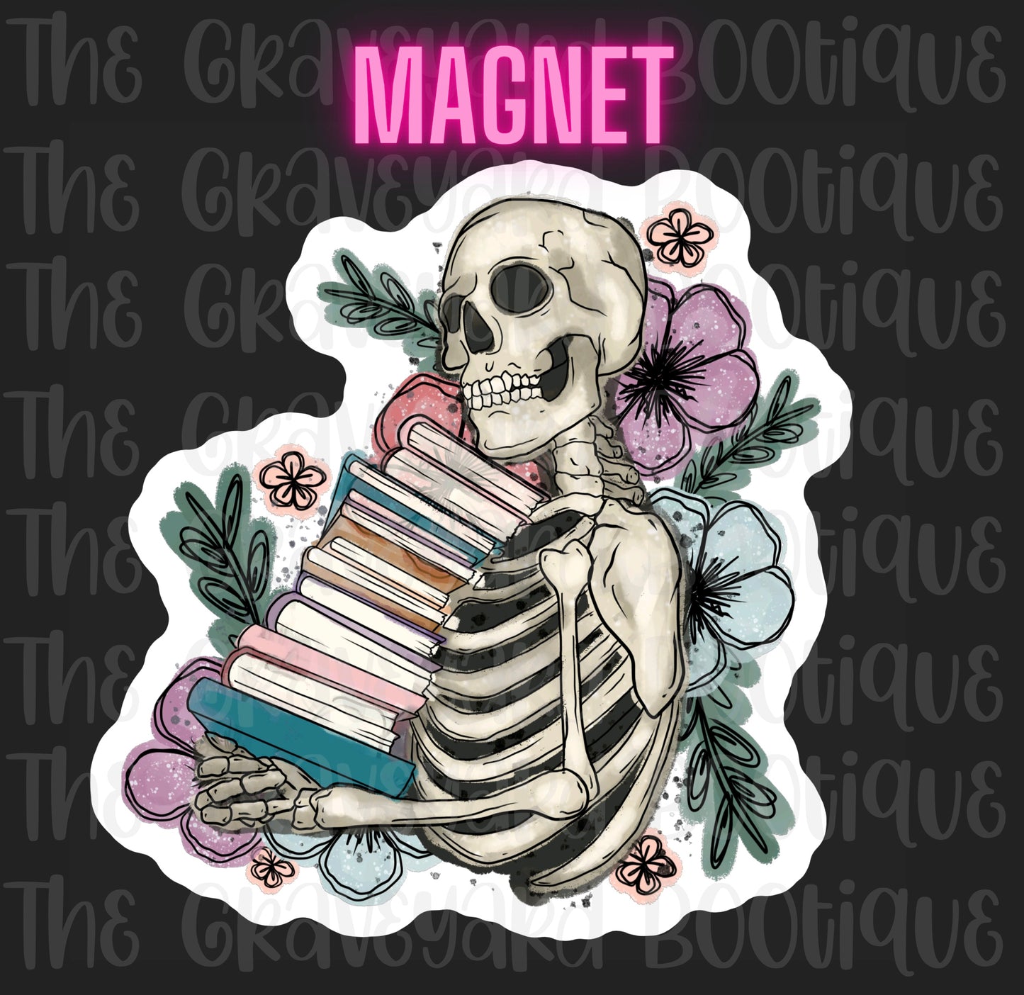 Bookish Skeleton Magnet