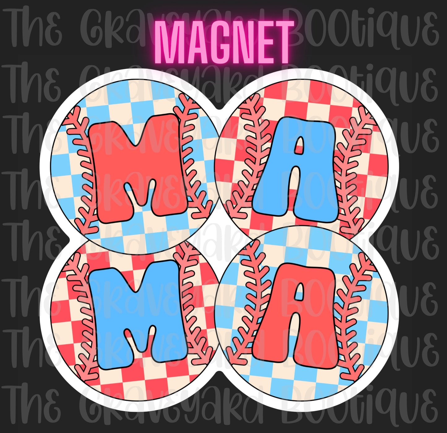 Mama Baseball Magnet