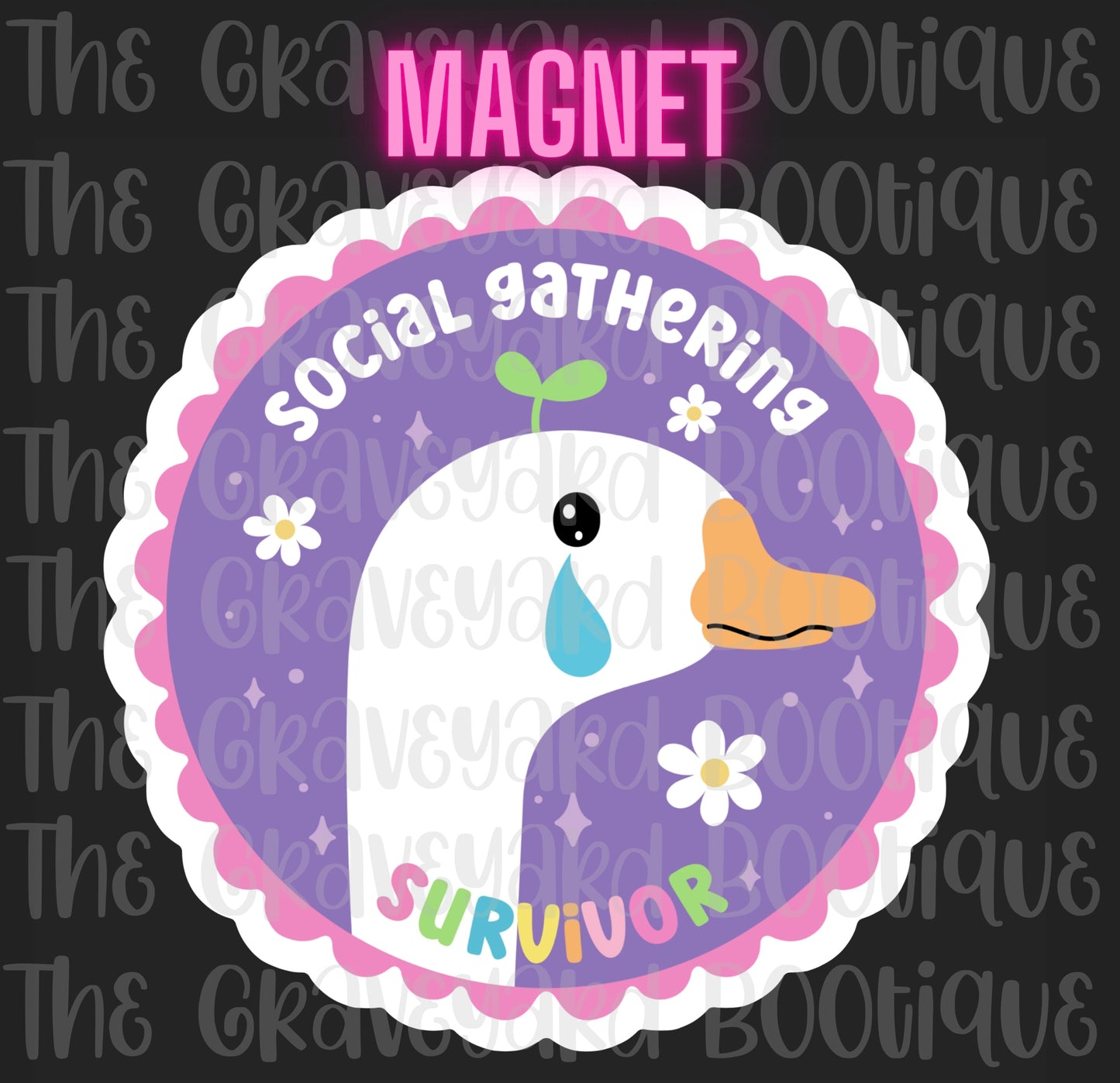 Social Gathering Survivor Magnet