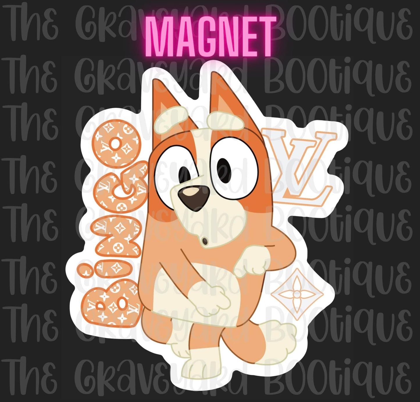 Boujee Orange Dog Magnet