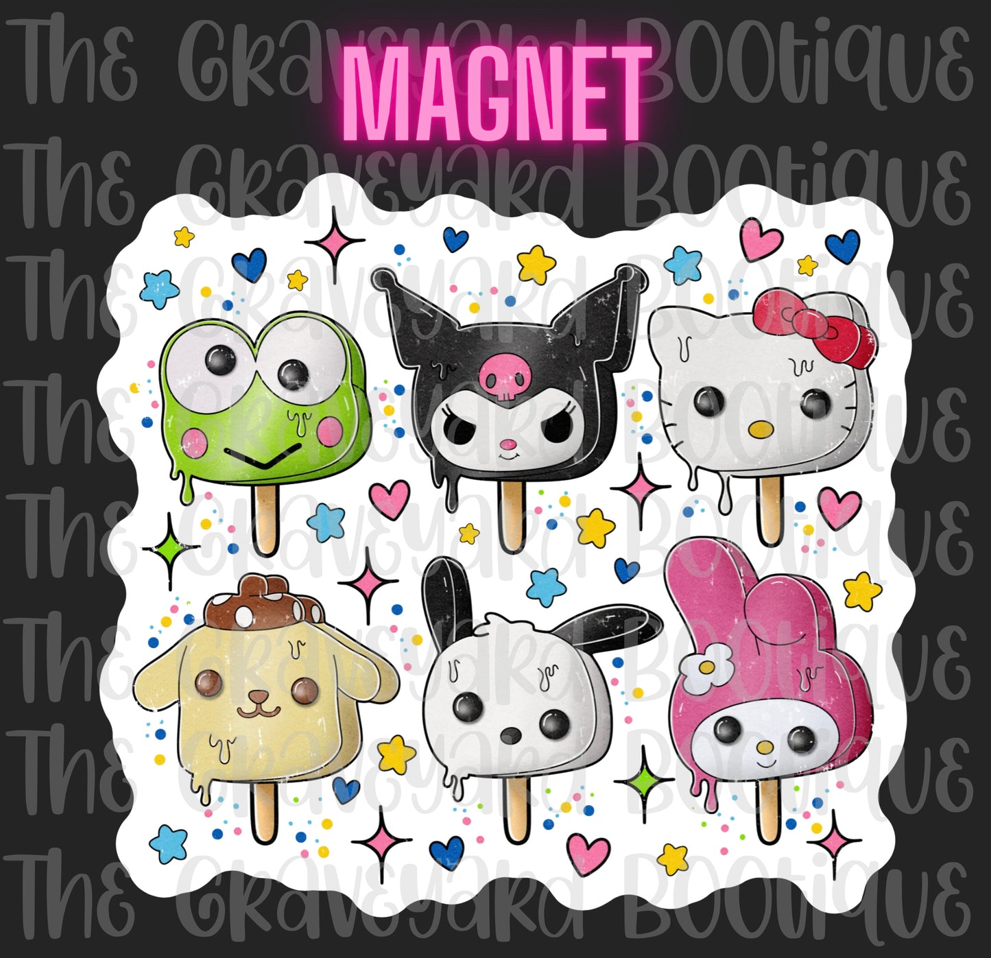Kitty Popsicle Characters Magnet