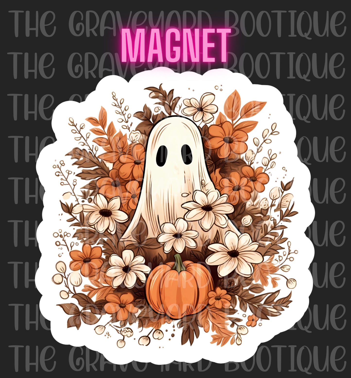 Floral Ghost Magnet