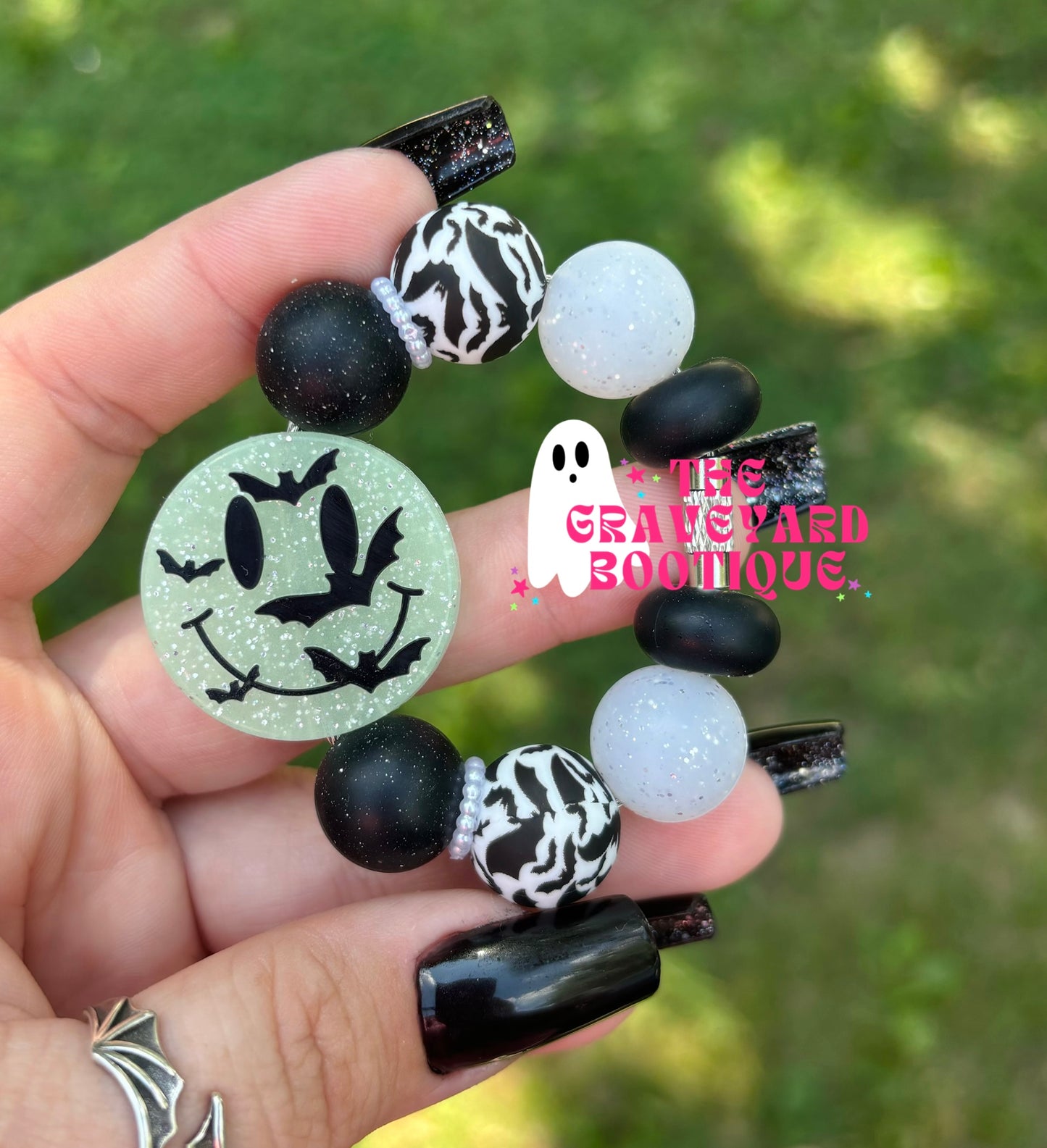 Smiley Bats Tumbler Charm-Glow In The Dark