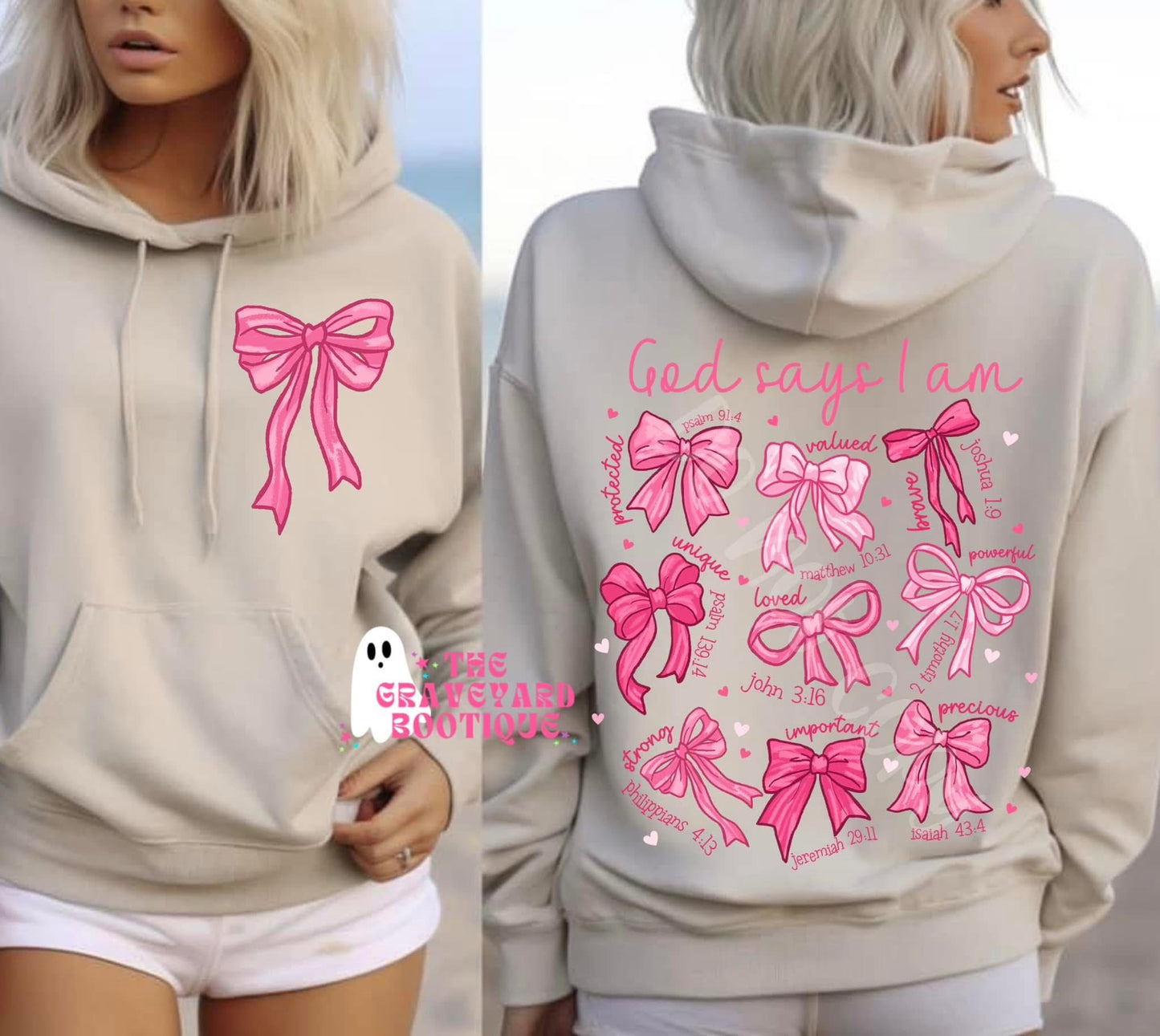 God Says I Am Bow Hoodie