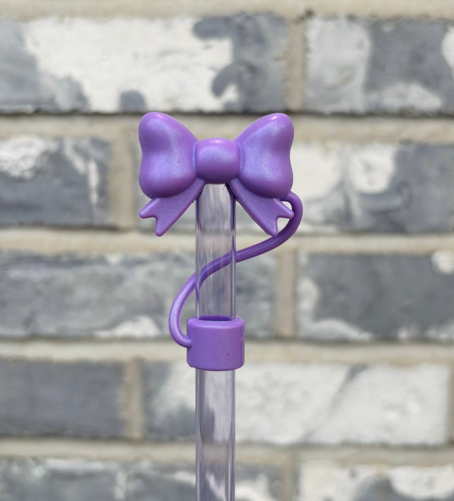 Purple Opal 3D Bow Straw Topper - 10mm