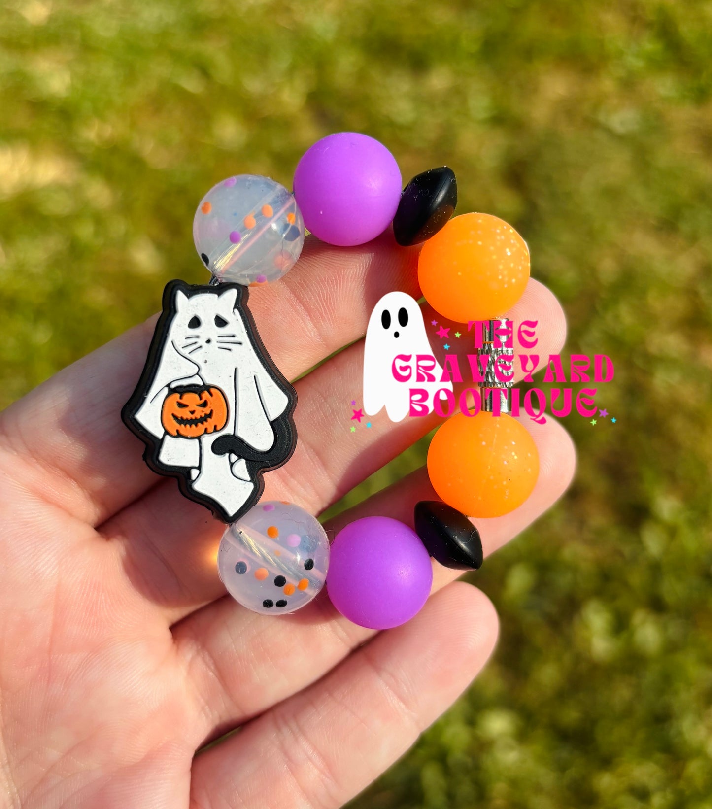 Ghost Kitty Tumbler Charm