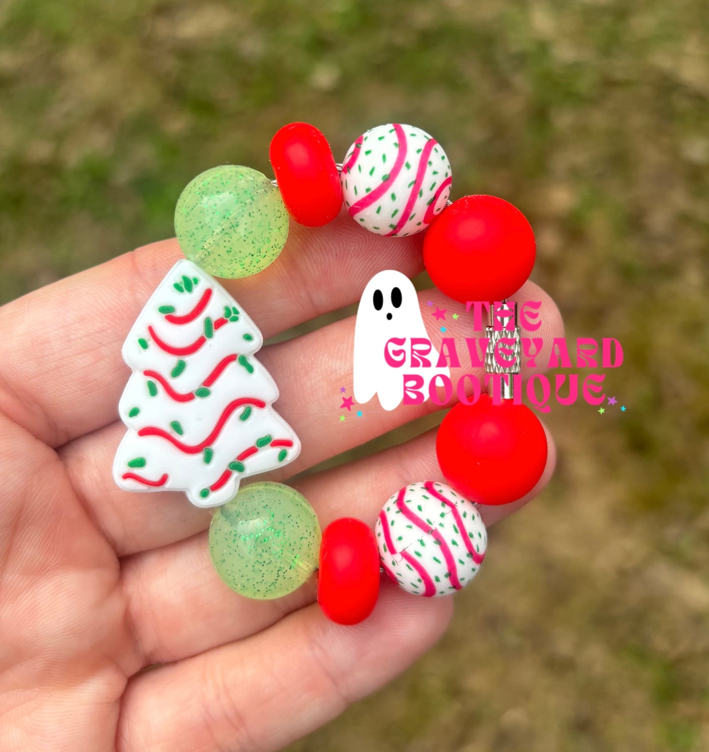 Christmas Cake Tumbler Charm