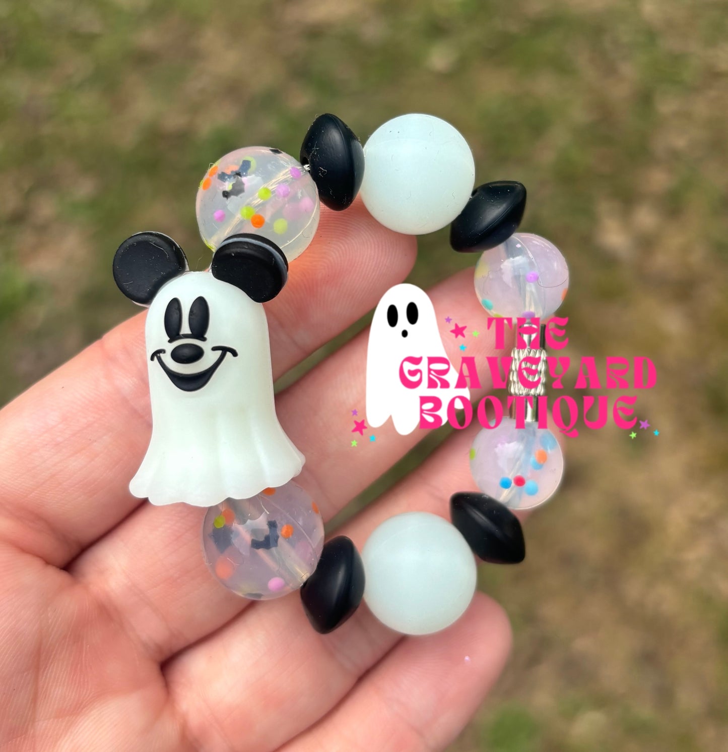 Ghostly Mouse Tumbler Charm - Glow In Dark