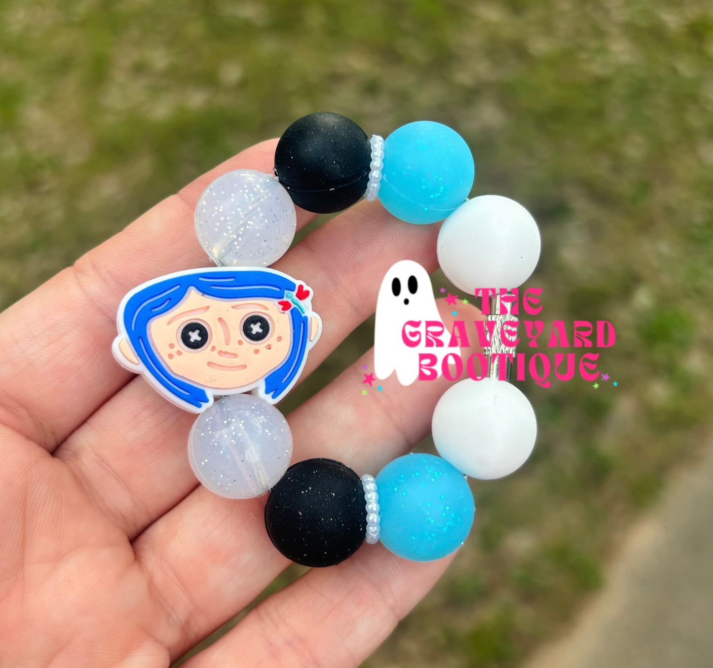 Girl With Button Eyes Tumbler Charm