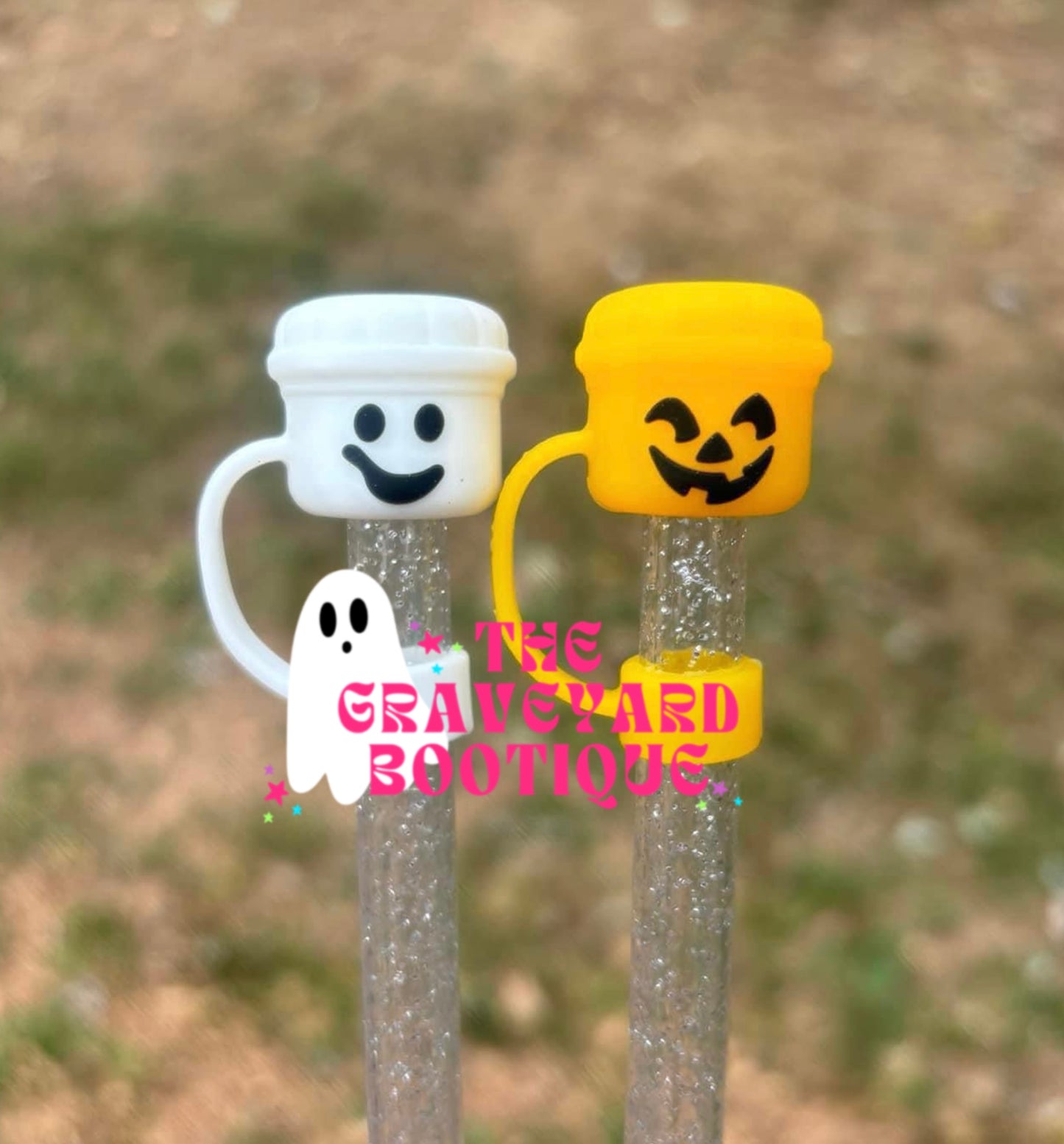 3D Halloween Bucket Straw Topper - Glow In Dark - 10mm