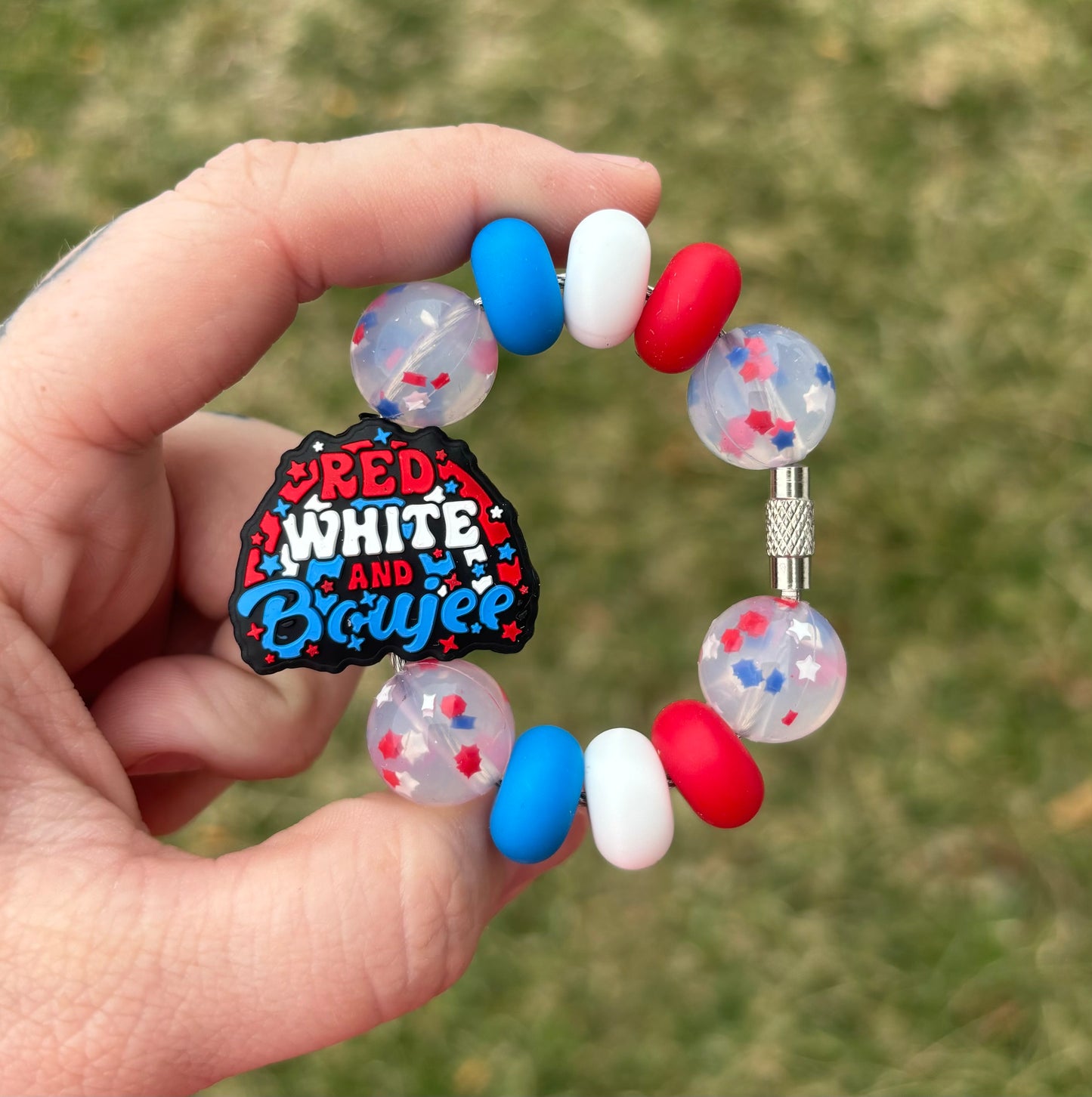 Red White & Boujee Tumbler Charm