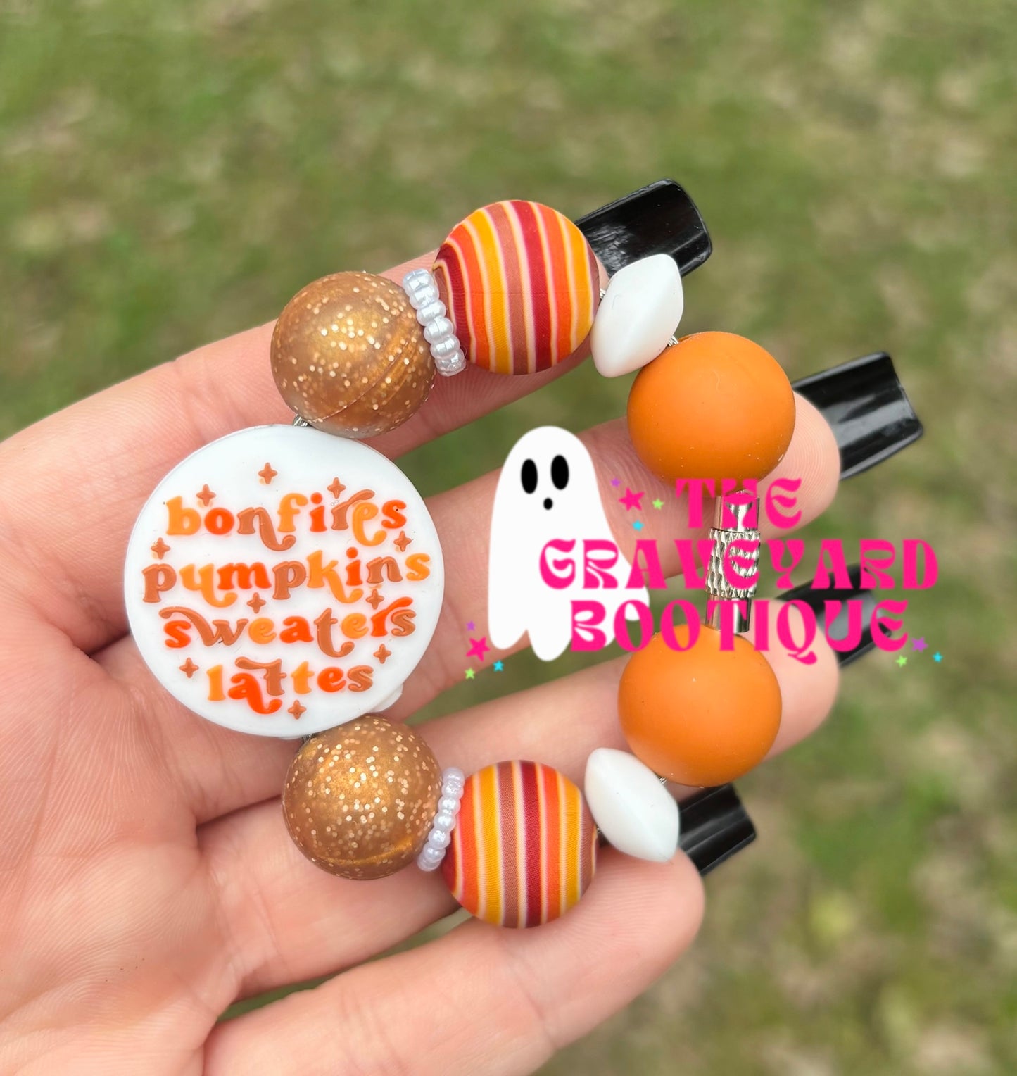 Bonfires Pumpkins Tumbler Charm