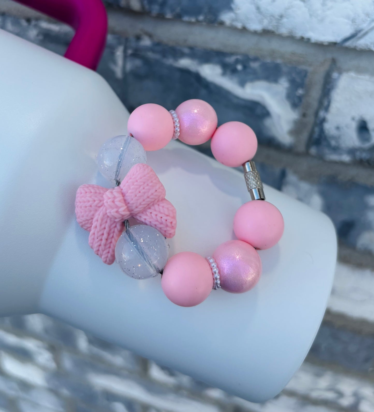 Light Pink Sweater Bow Charm