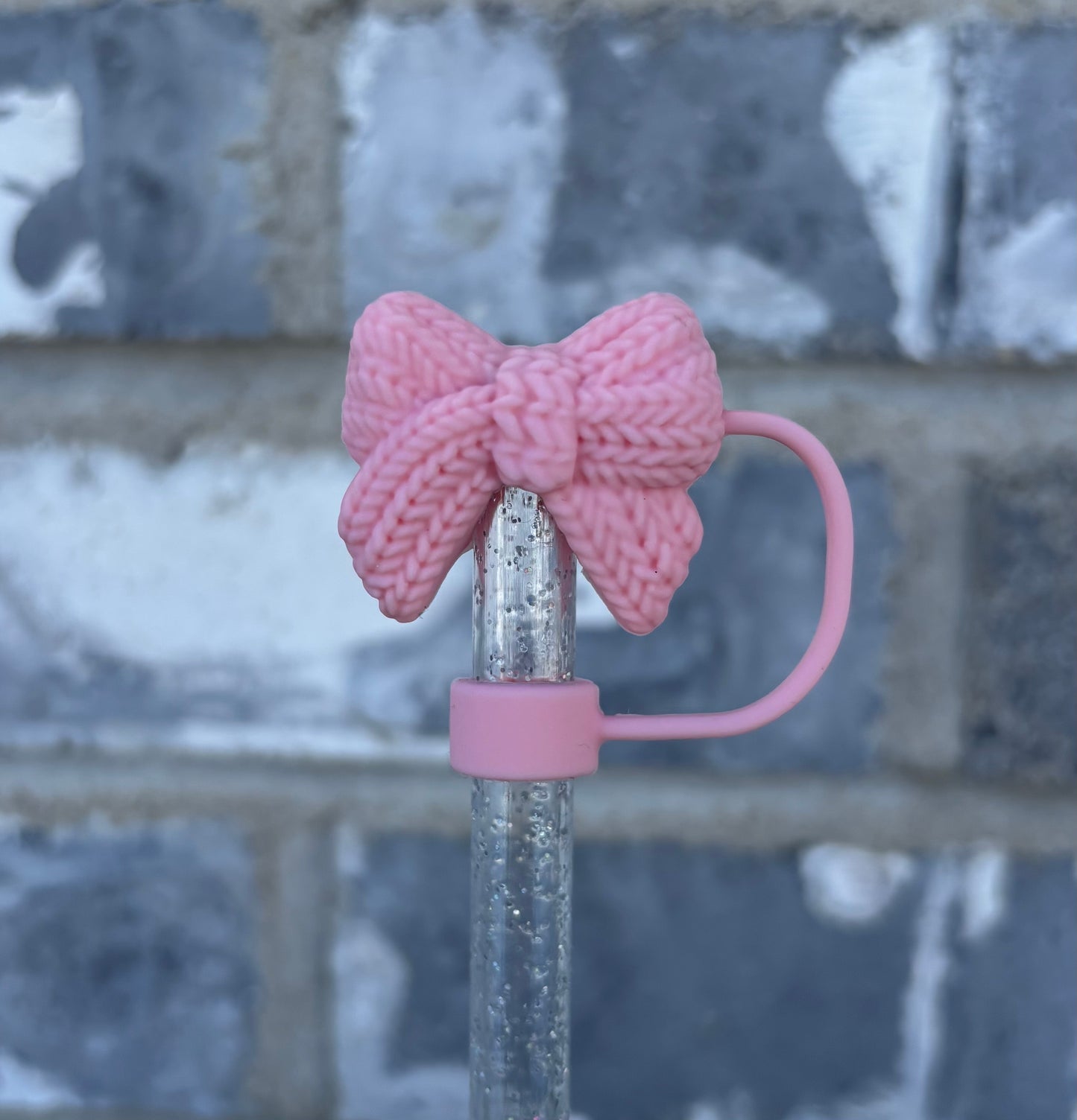 Light Pink Bow 3D Straw Topper - 10mm