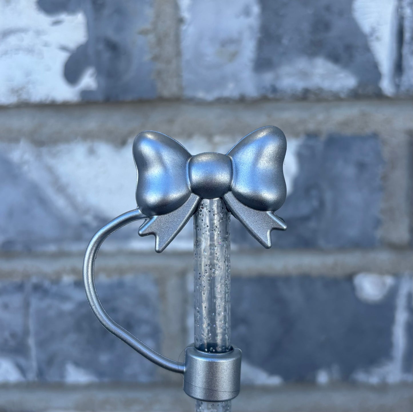 Silver Bow 3D Straw Topper - 10mm