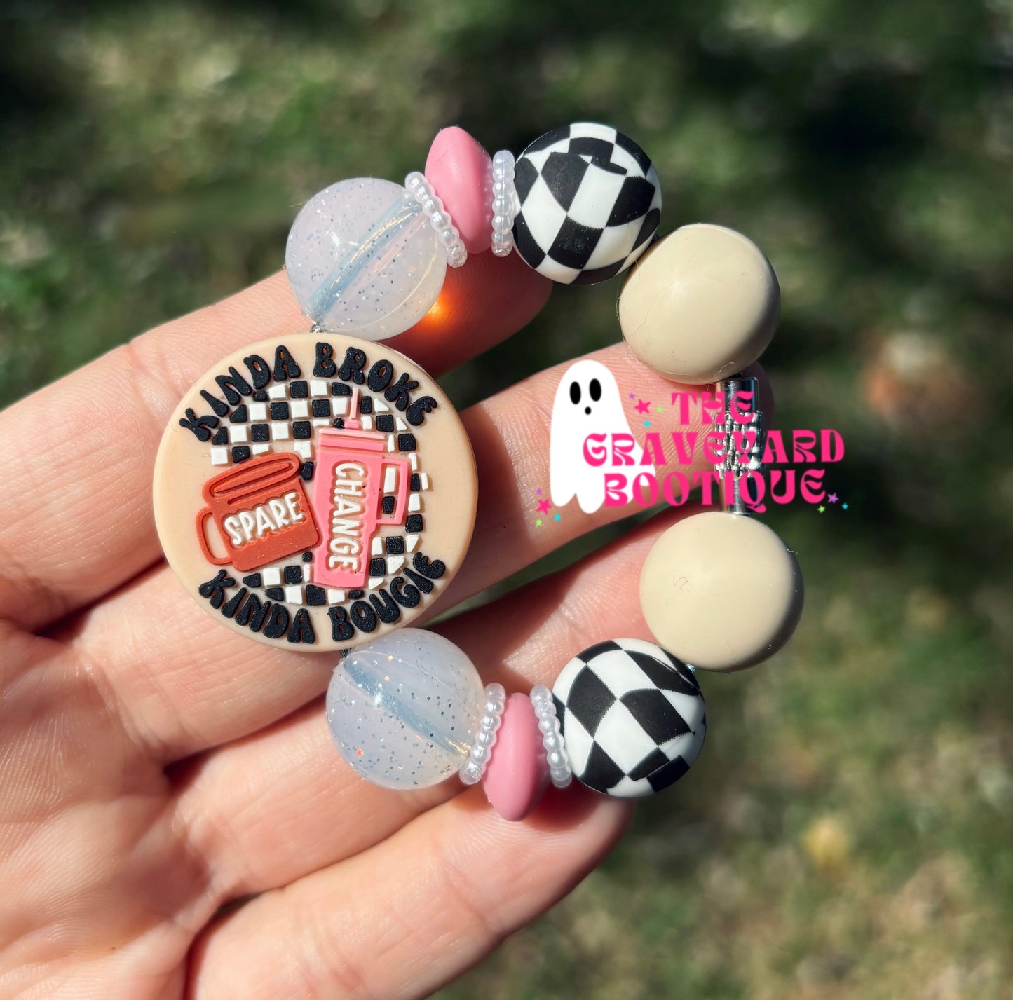 Kinda Broke Kinda Boujee Tumbler Charm