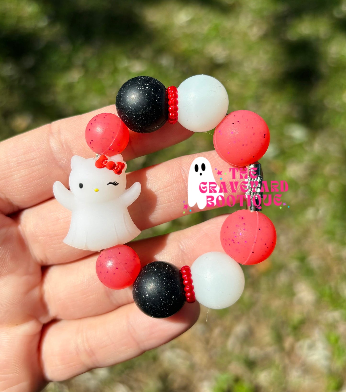 Kitty Ghost Tumbler Charm - Glow In Dark