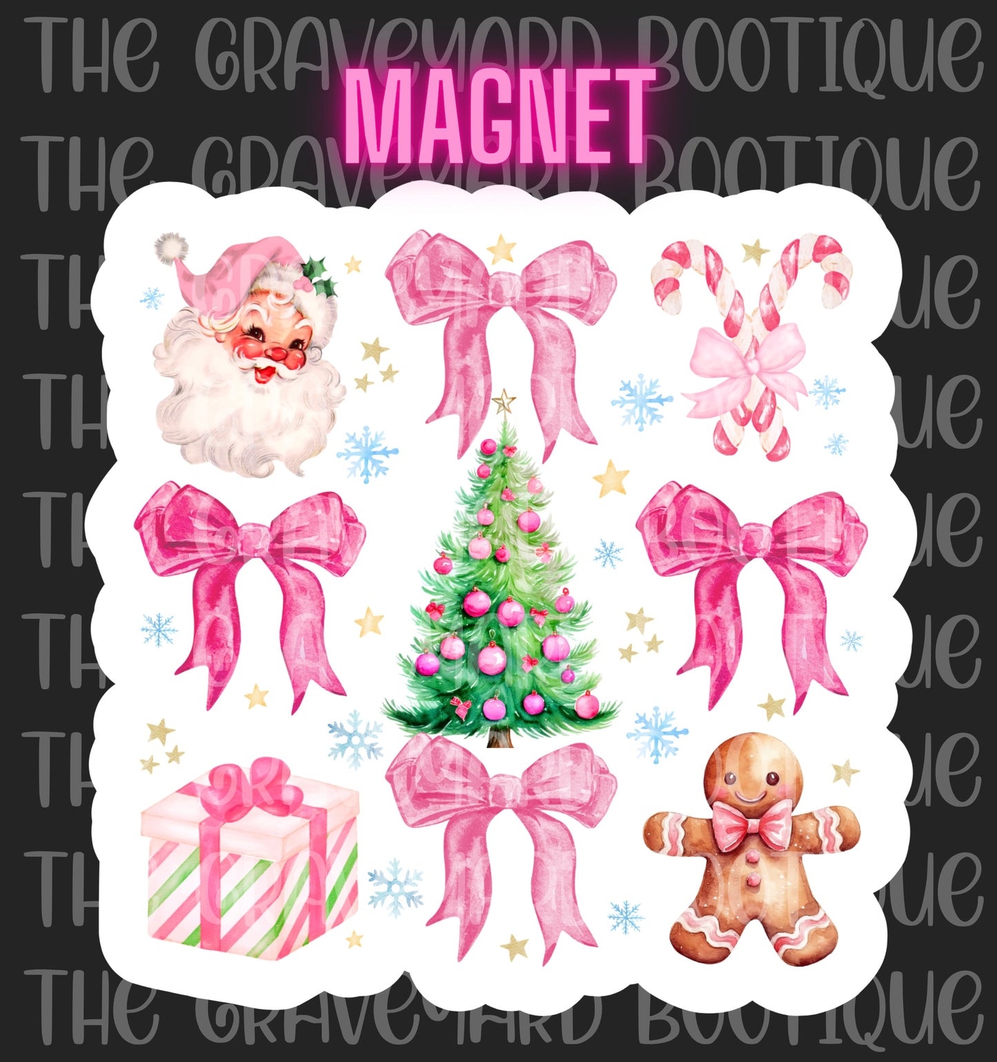 Pink Christmas Magnet