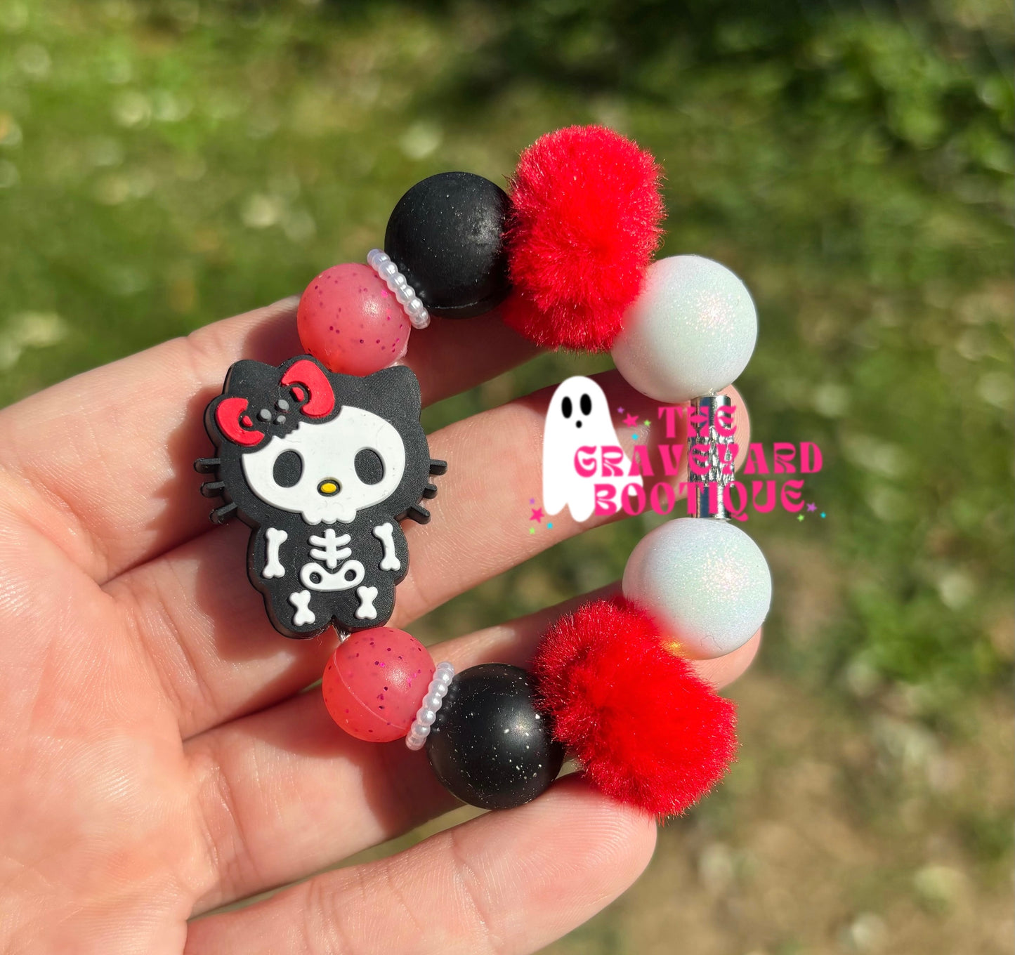 Skeleton Kitty Tumbler Charm