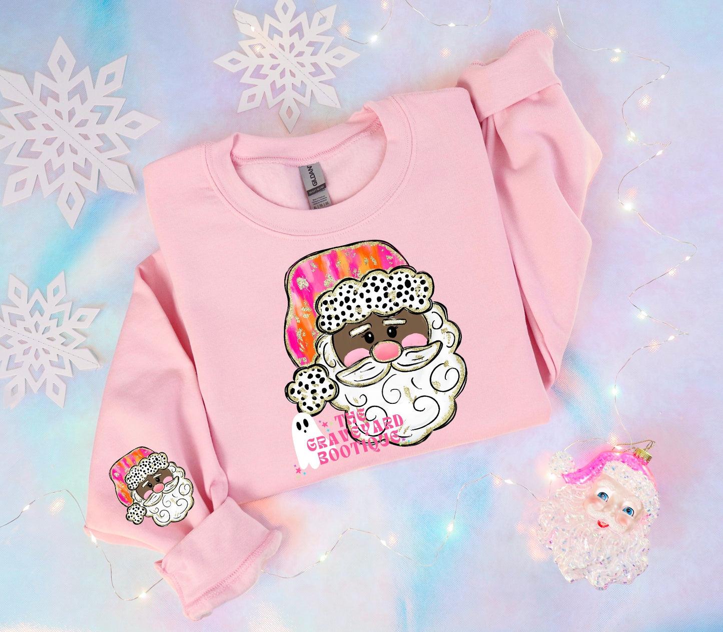 Faux Glitter Santa Crew