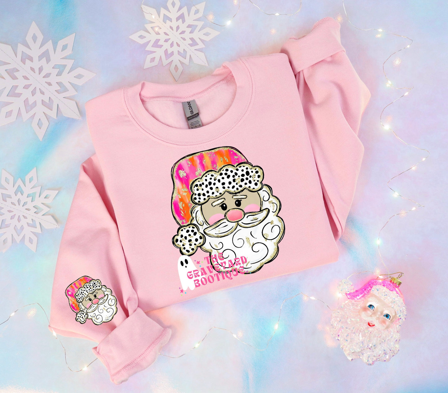 Faux Glitter Santa Crew