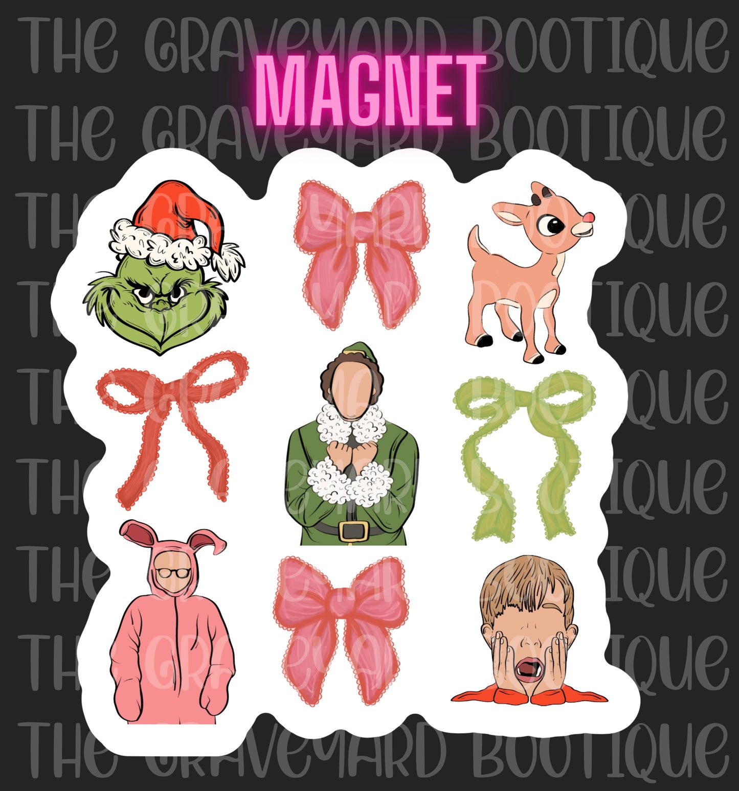 Coquette Christmas Movies Magnet