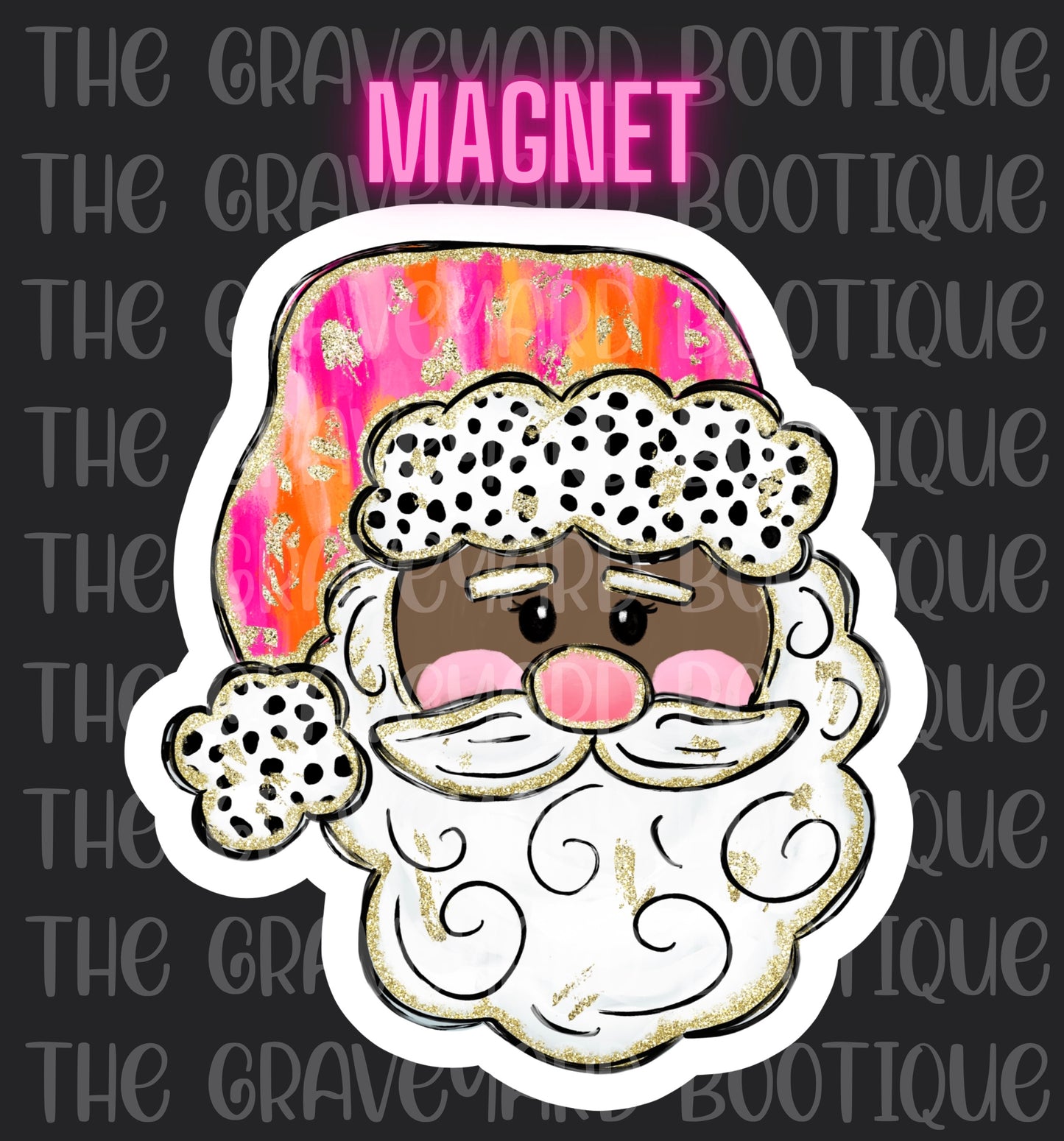 Glitter Santa Magnet