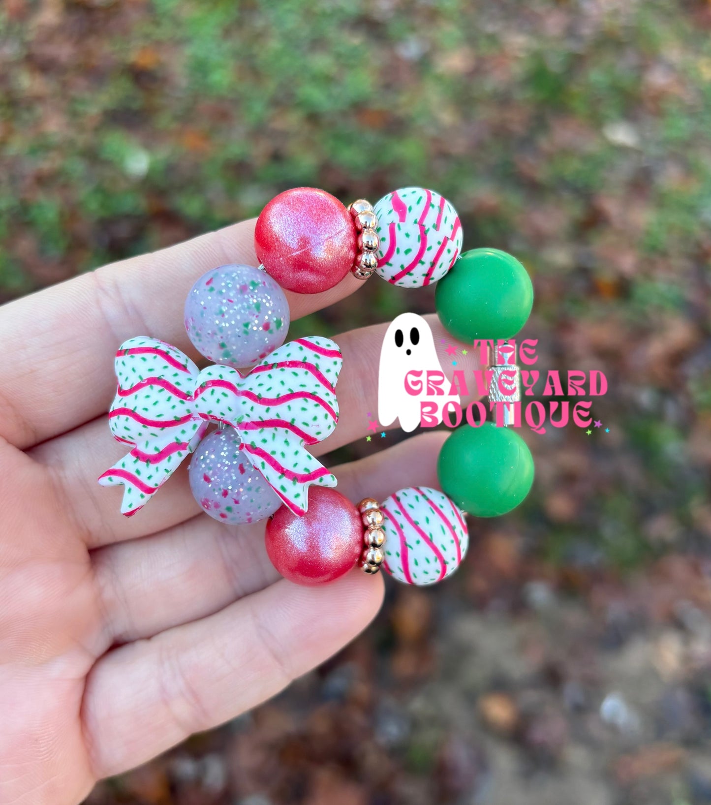 Christmas Cake Bow Charm