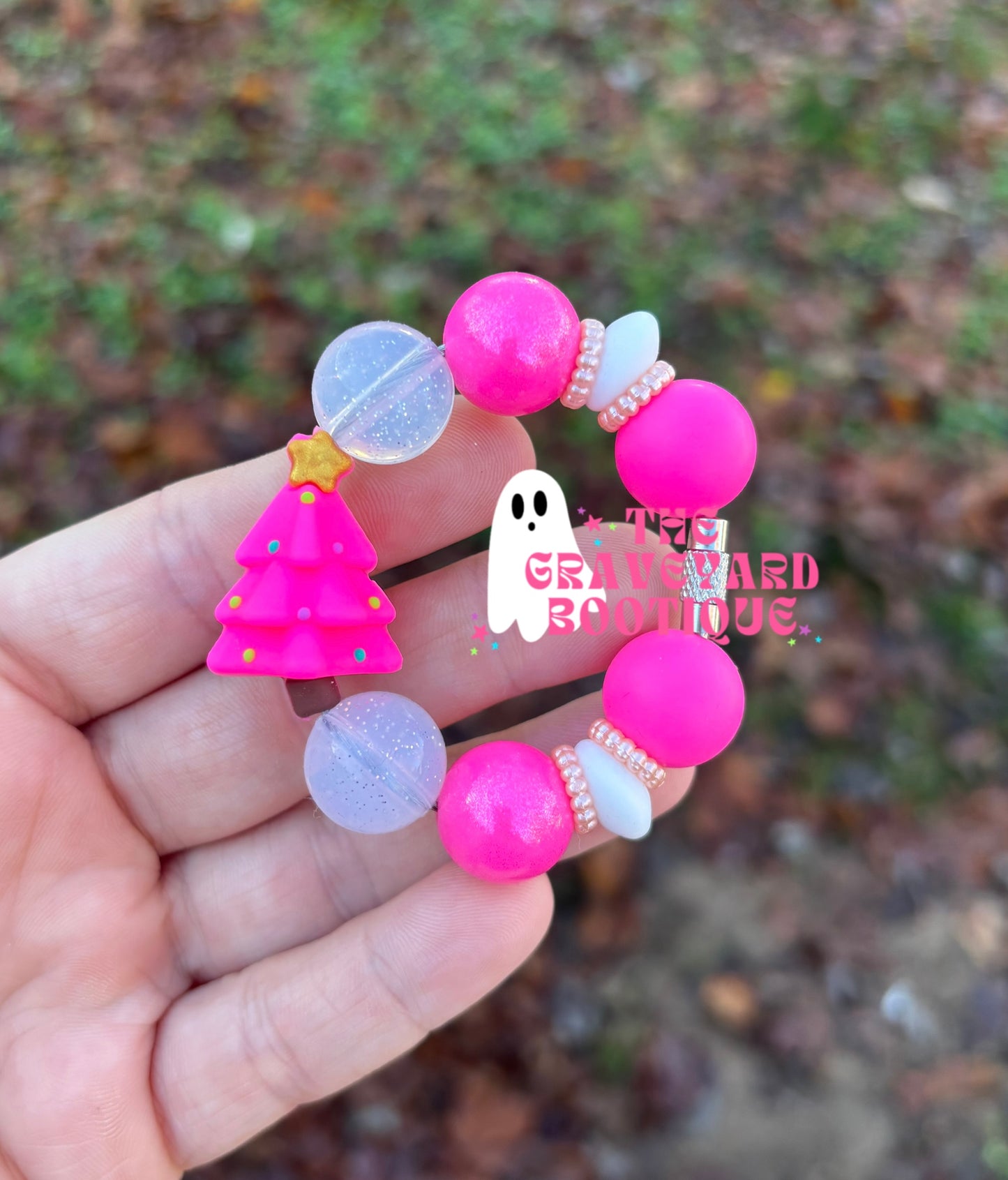 Pink Christmas Tree Charm