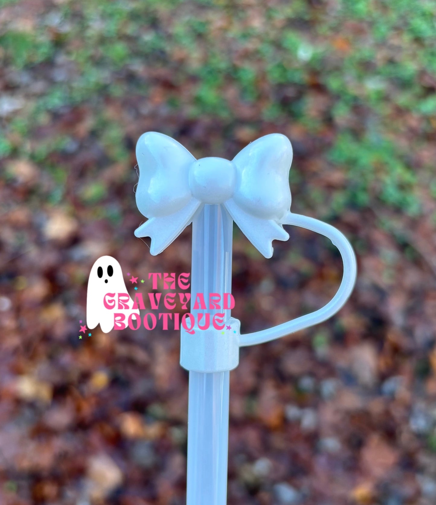 White Opal 3D Bow Straw Topper - 10mm