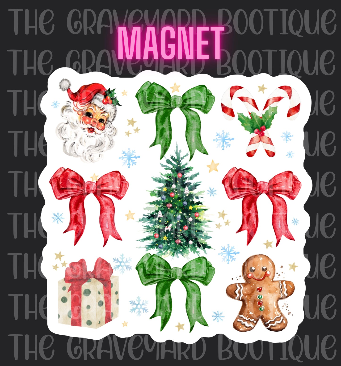 Red Christmas Collage Magnet