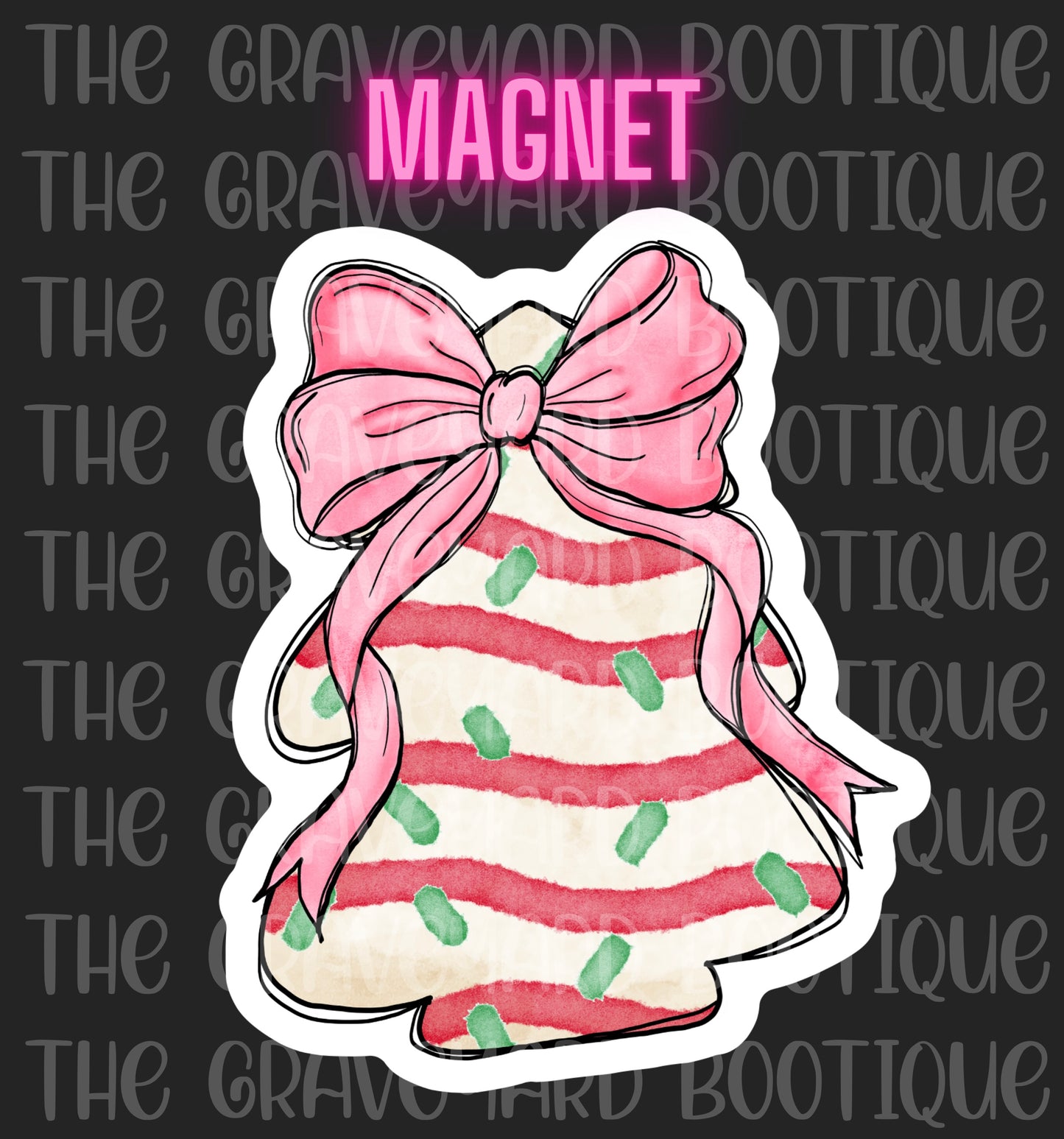 Pink Bow Cake Magnet
