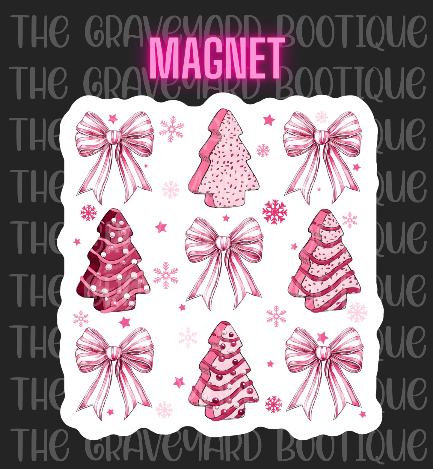 Pink Coquette Christmas Cake Collage Magnet